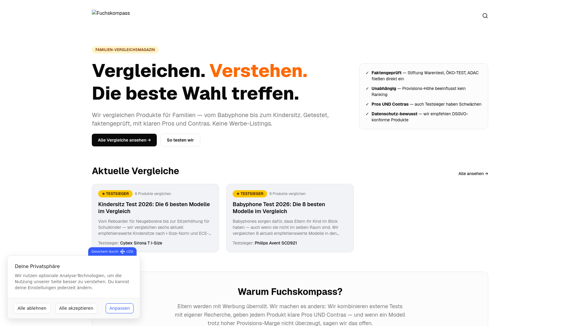 website screenshot of https://fuchskompass.de/