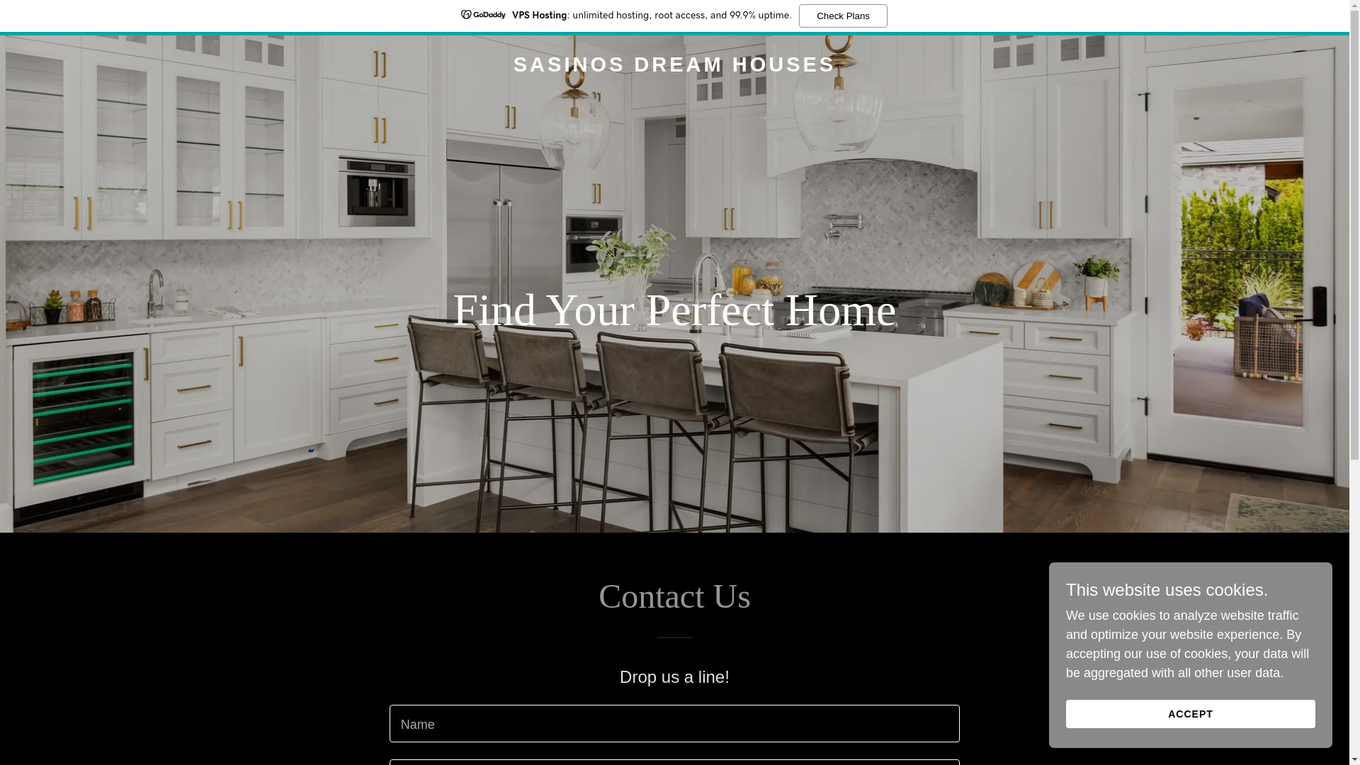 website screenshot of https://sasinosdreamhouses.com/