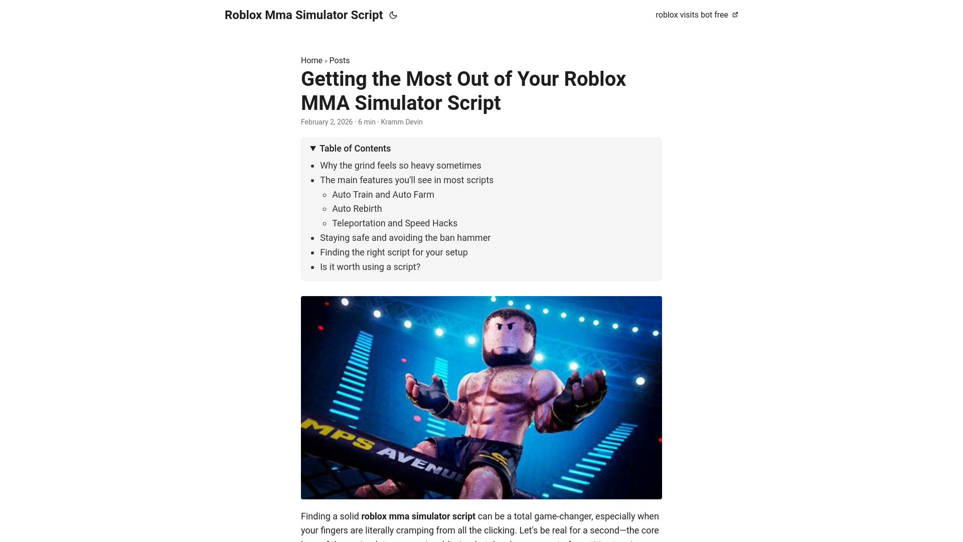 website screenshot of https://roblox-mma-simulator-script.pages.dev/