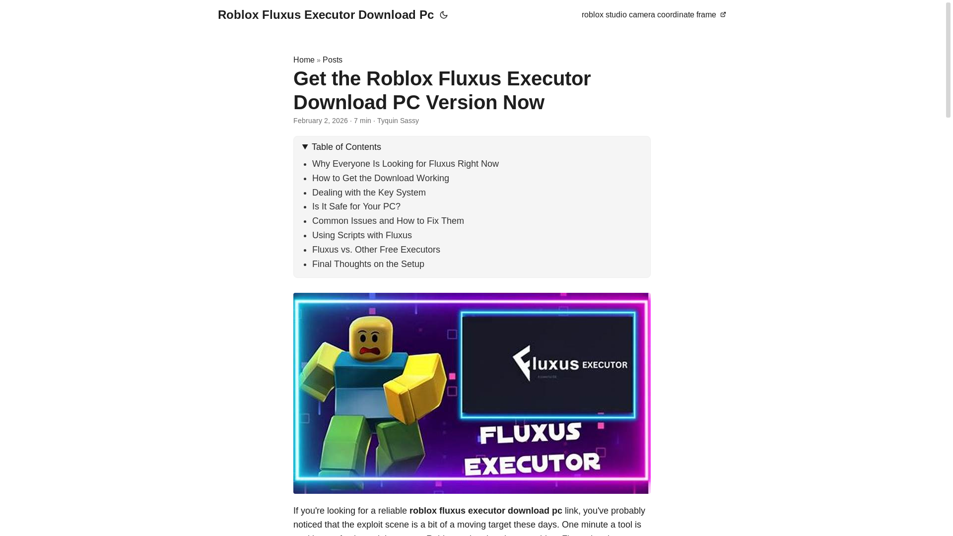 website screenshot of https://roblox-fluxus-executor-download-pc.pages.dev/