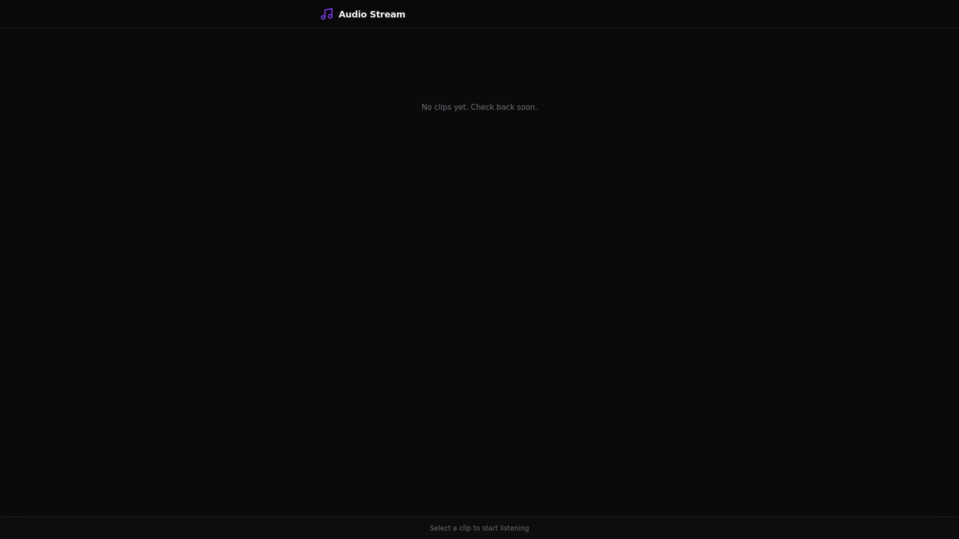 website screenshot of https://audio-stream-web.pages.dev/