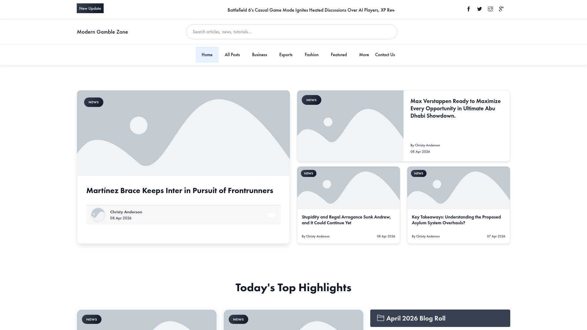 website screenshot of https://moderngamblezone.nl/