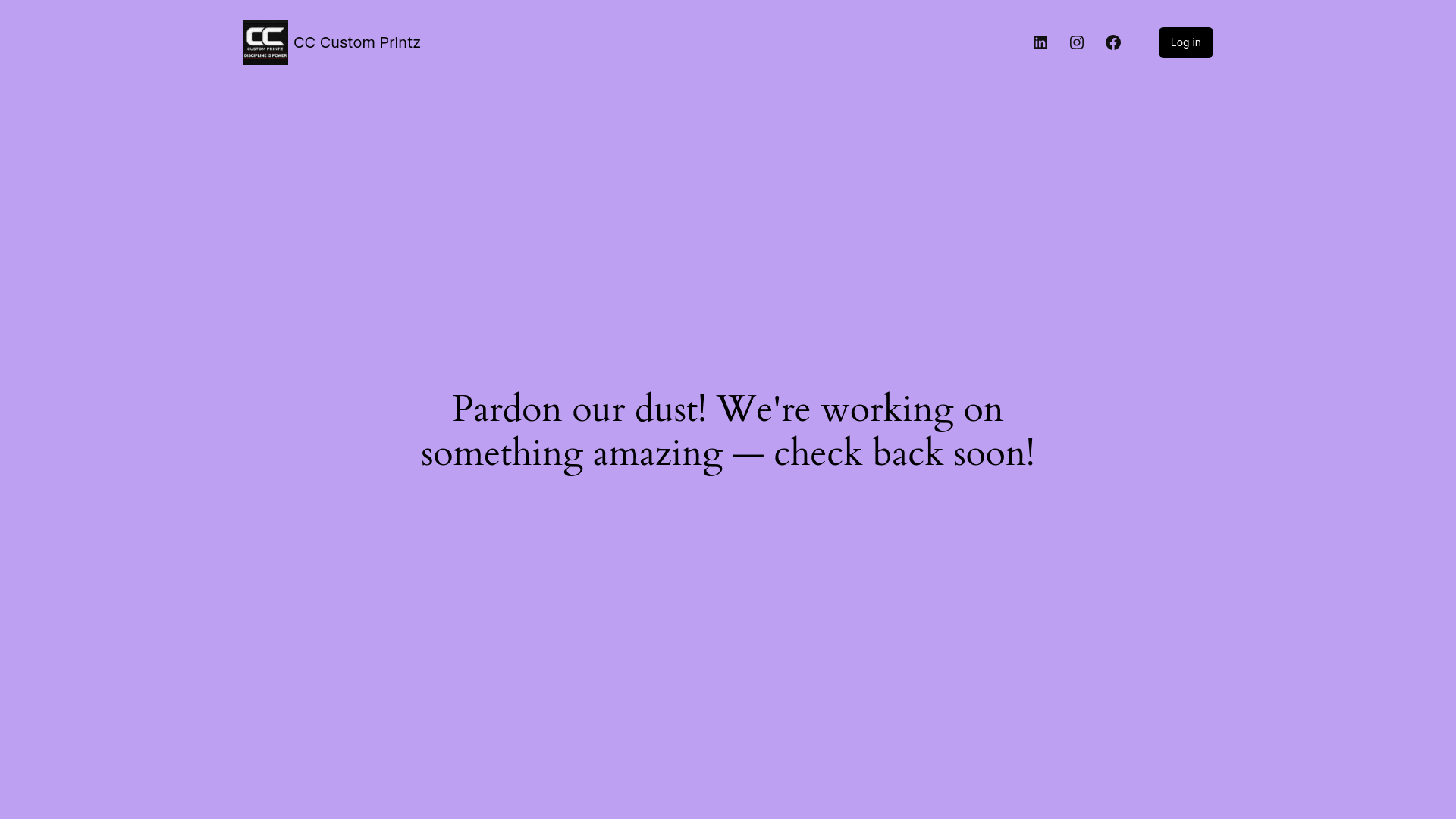 website screenshot of https://cccustomprintz.com