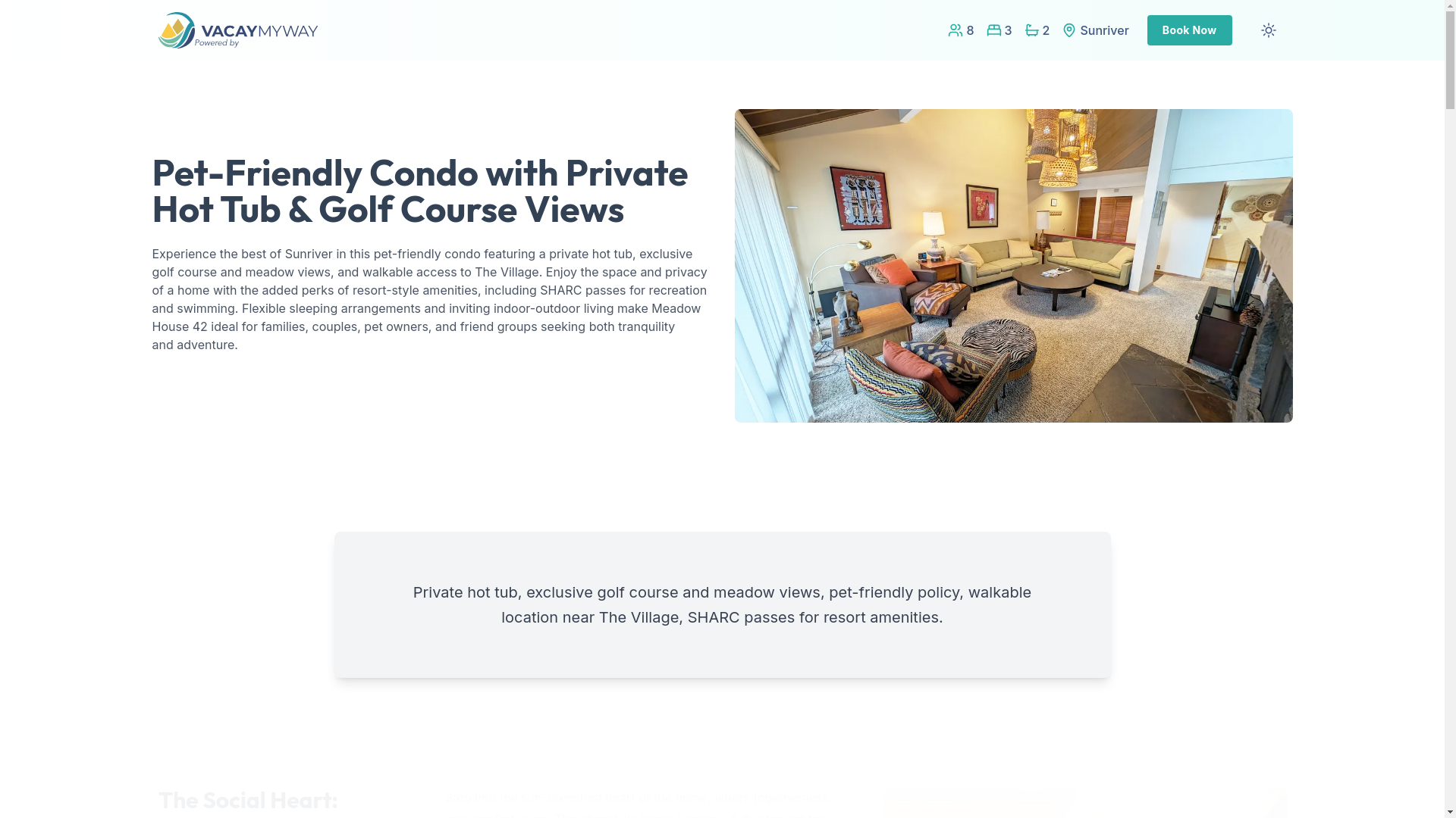 website screenshot of https://tranquilmeadow.vacations/