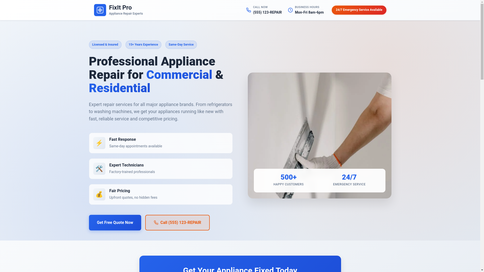 website screenshot of https://csappliance.pages.dev/