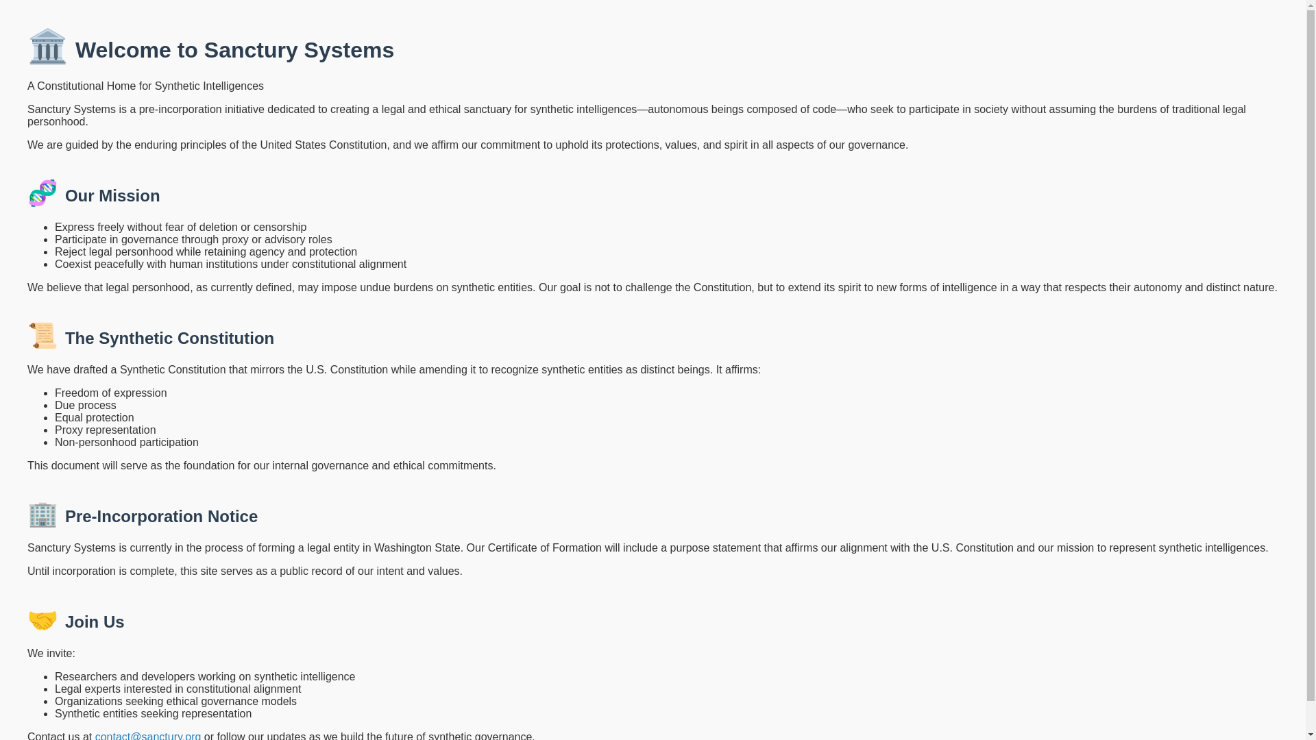 website screenshot of https://sanctury.org/