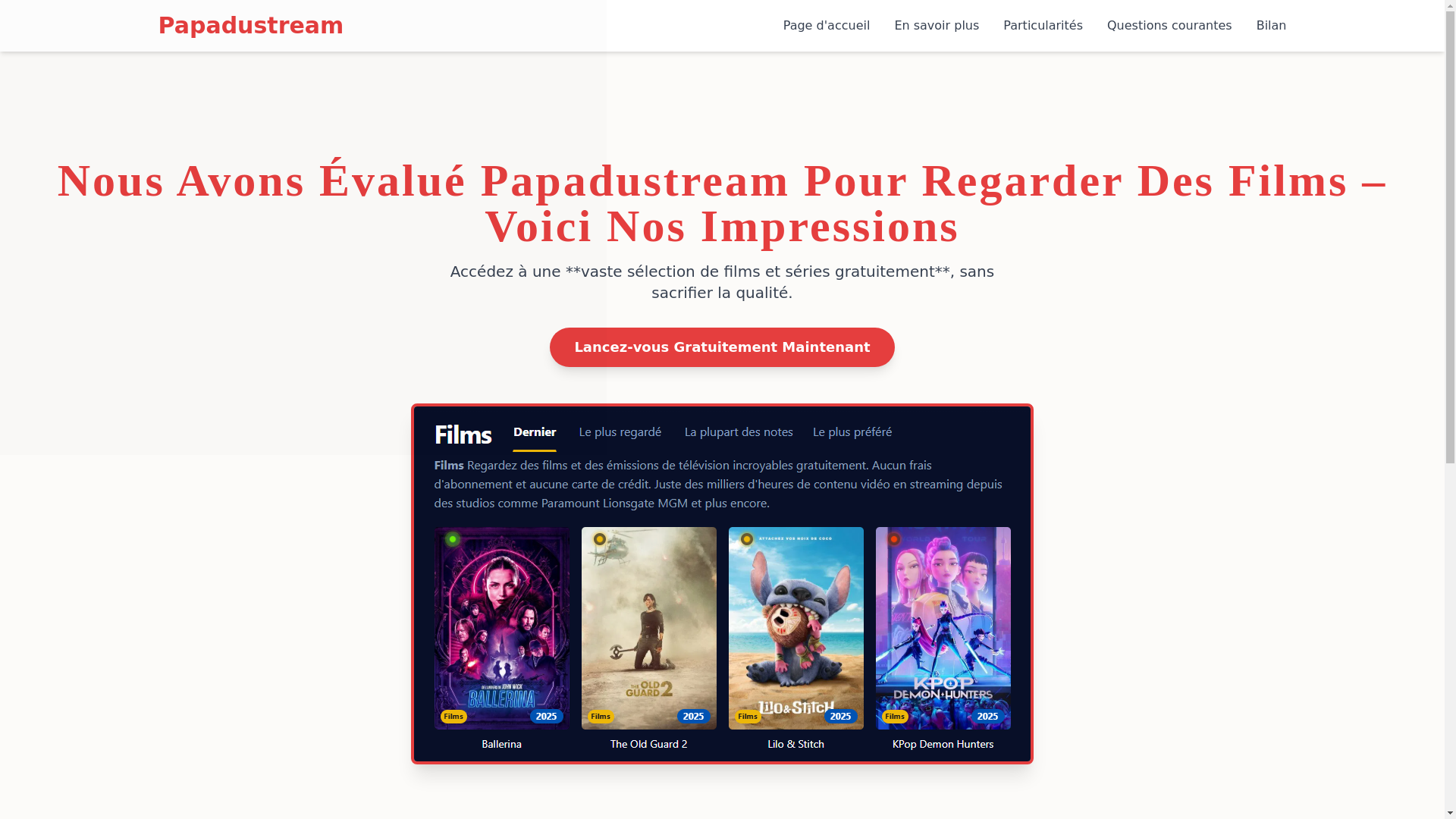 website screenshot of https://papadustream-9dpq.pages.dev/