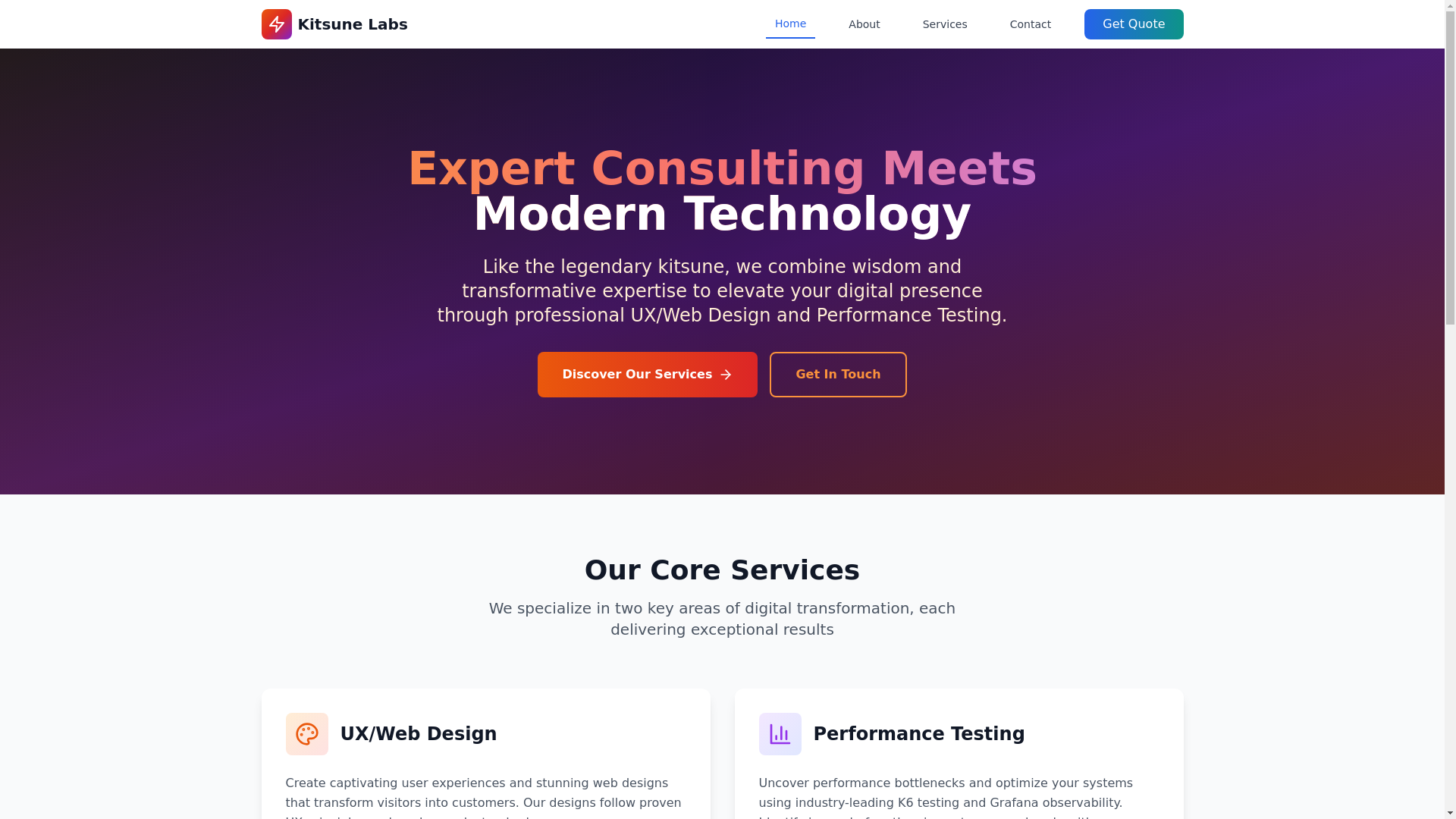 website screenshot of https://kitsunelabs-site.pages.dev/
