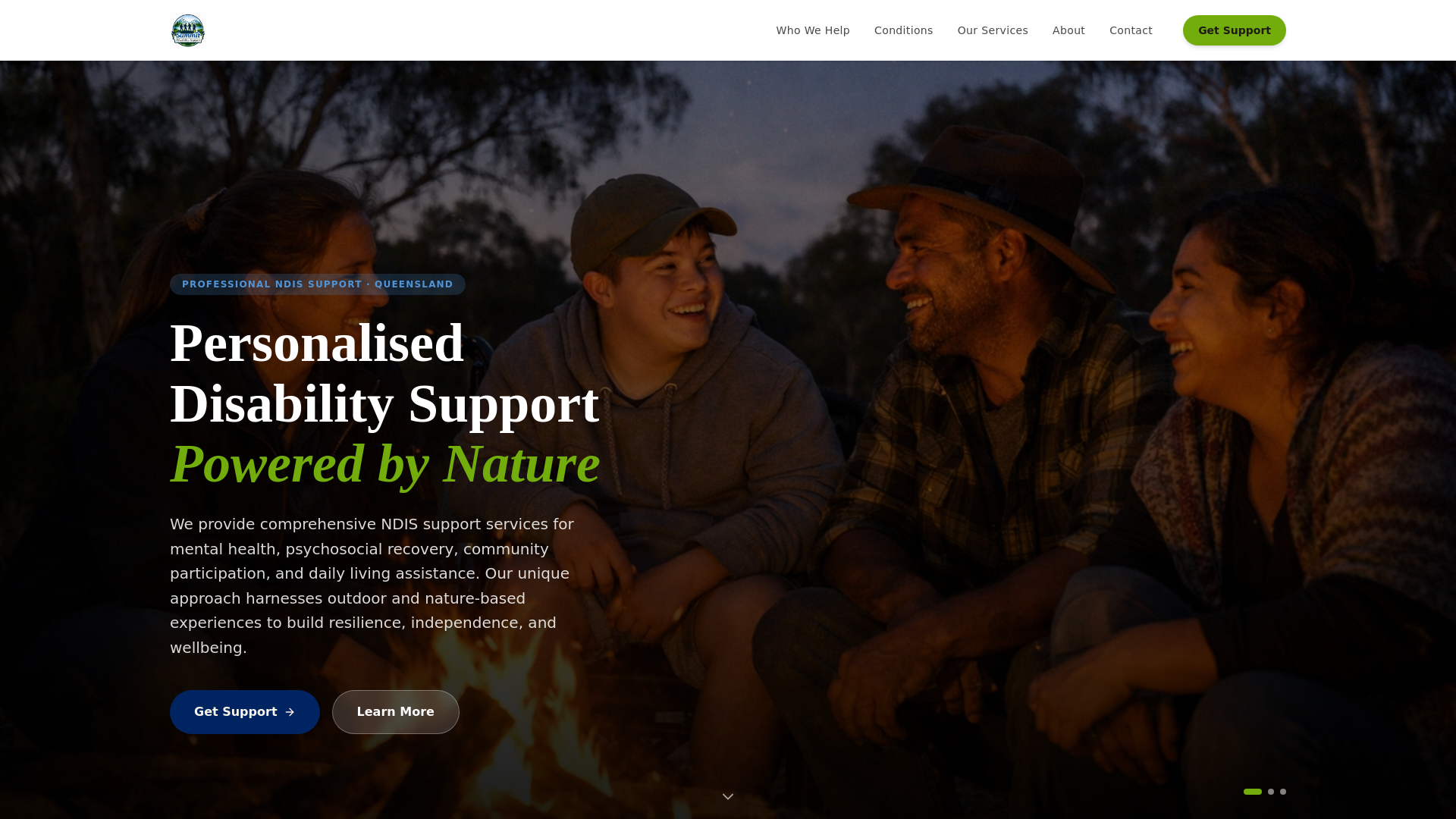 website screenshot of https://summitdisabilitysupport.com.au/