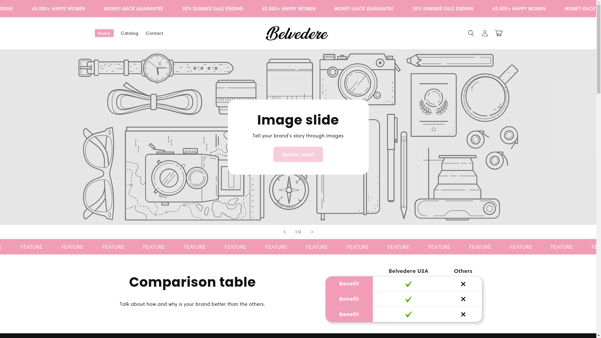 website screenshot of https://mybelvedere.store/