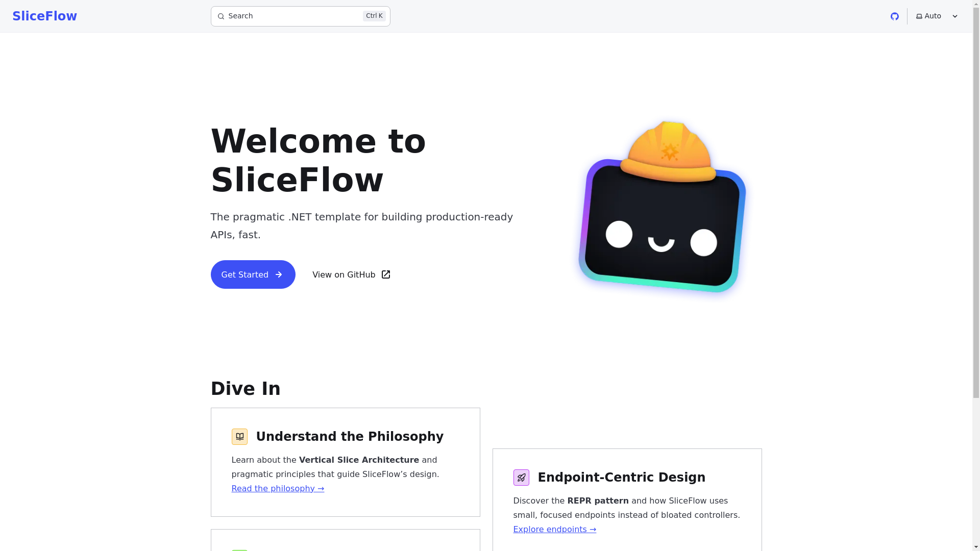 website screenshot of https://sliceflow-docs.pages.dev/