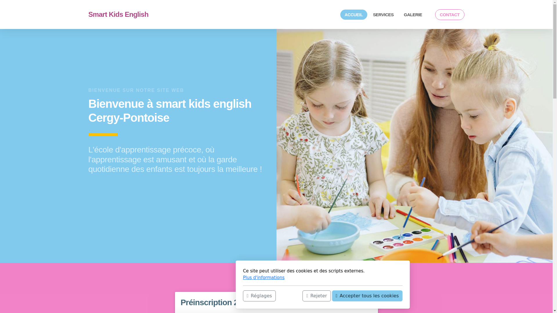 website screenshot of https://smartkidsenglish.fr/