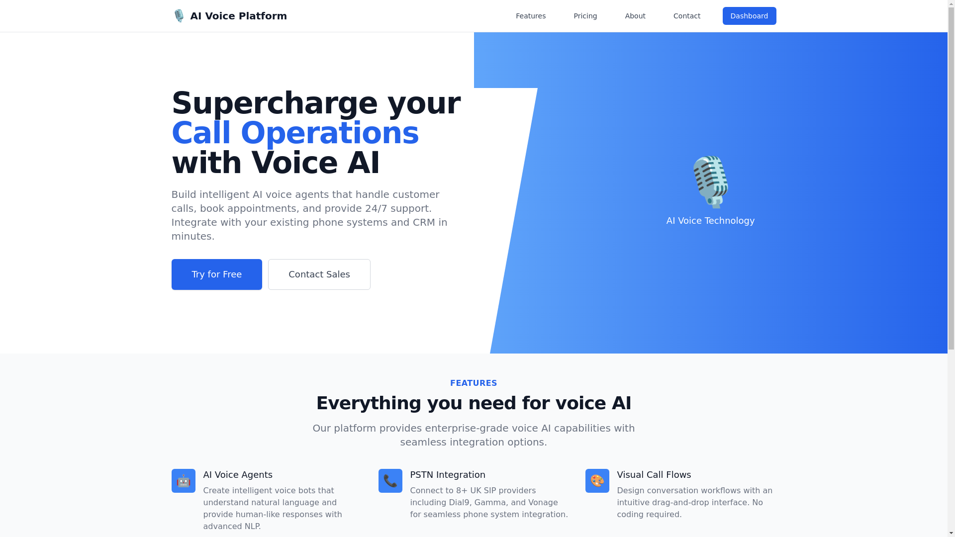 website screenshot of https://voxconnect.io/