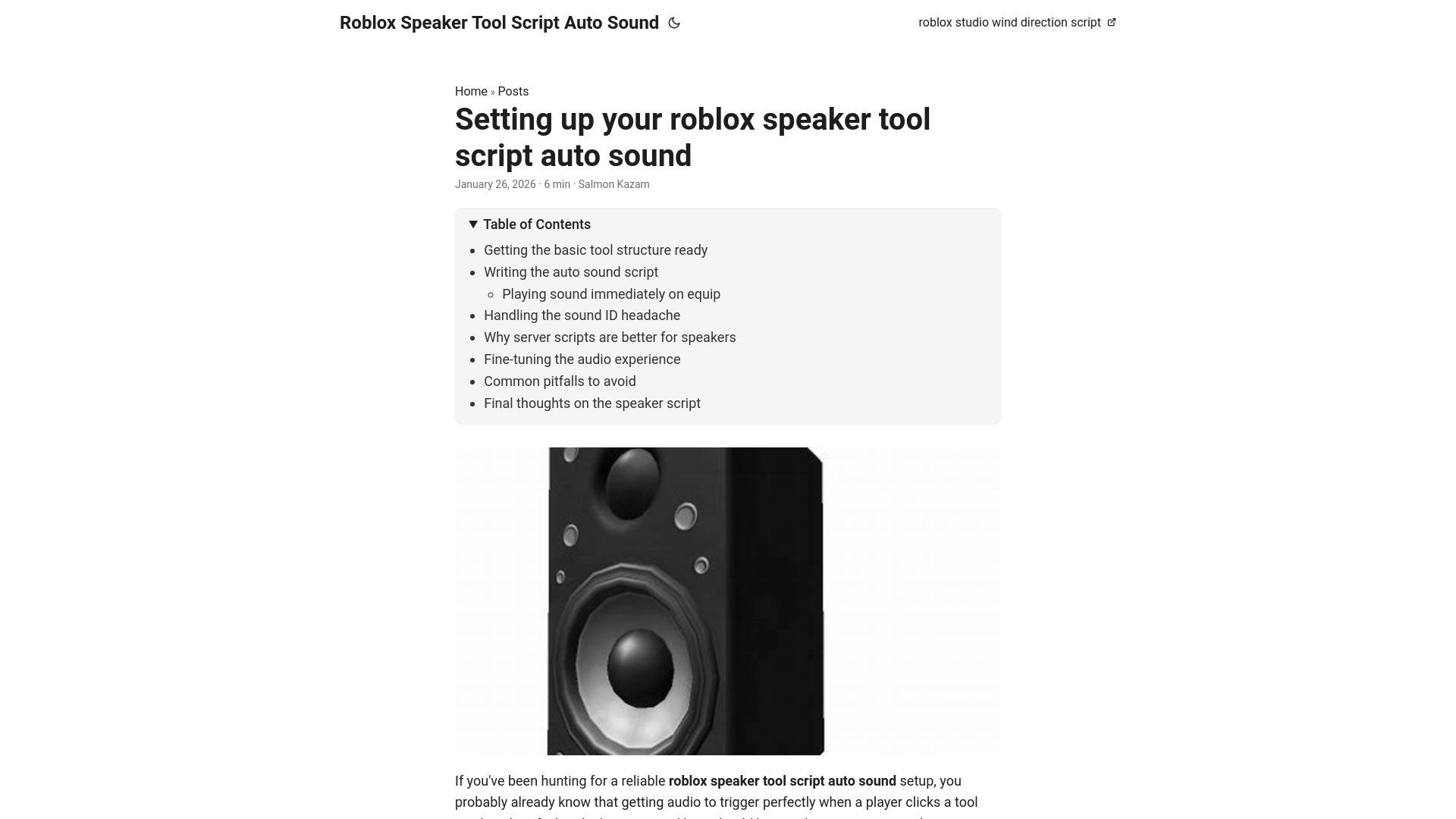website screenshot of https://roblox-speaker-tool-script-auto-sound.pages.dev/