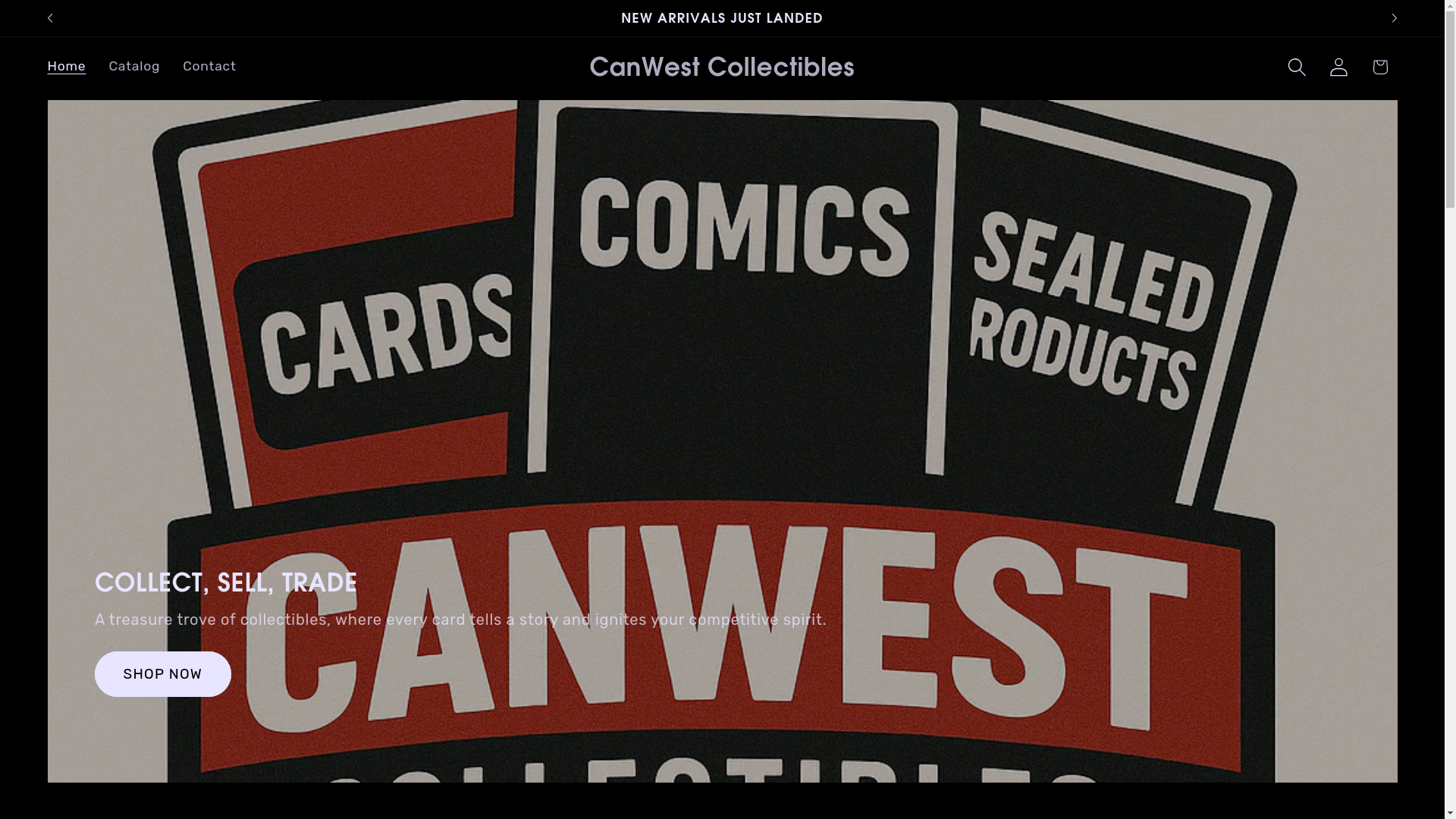 website screenshot of https://canwestcollectibles.ca/
