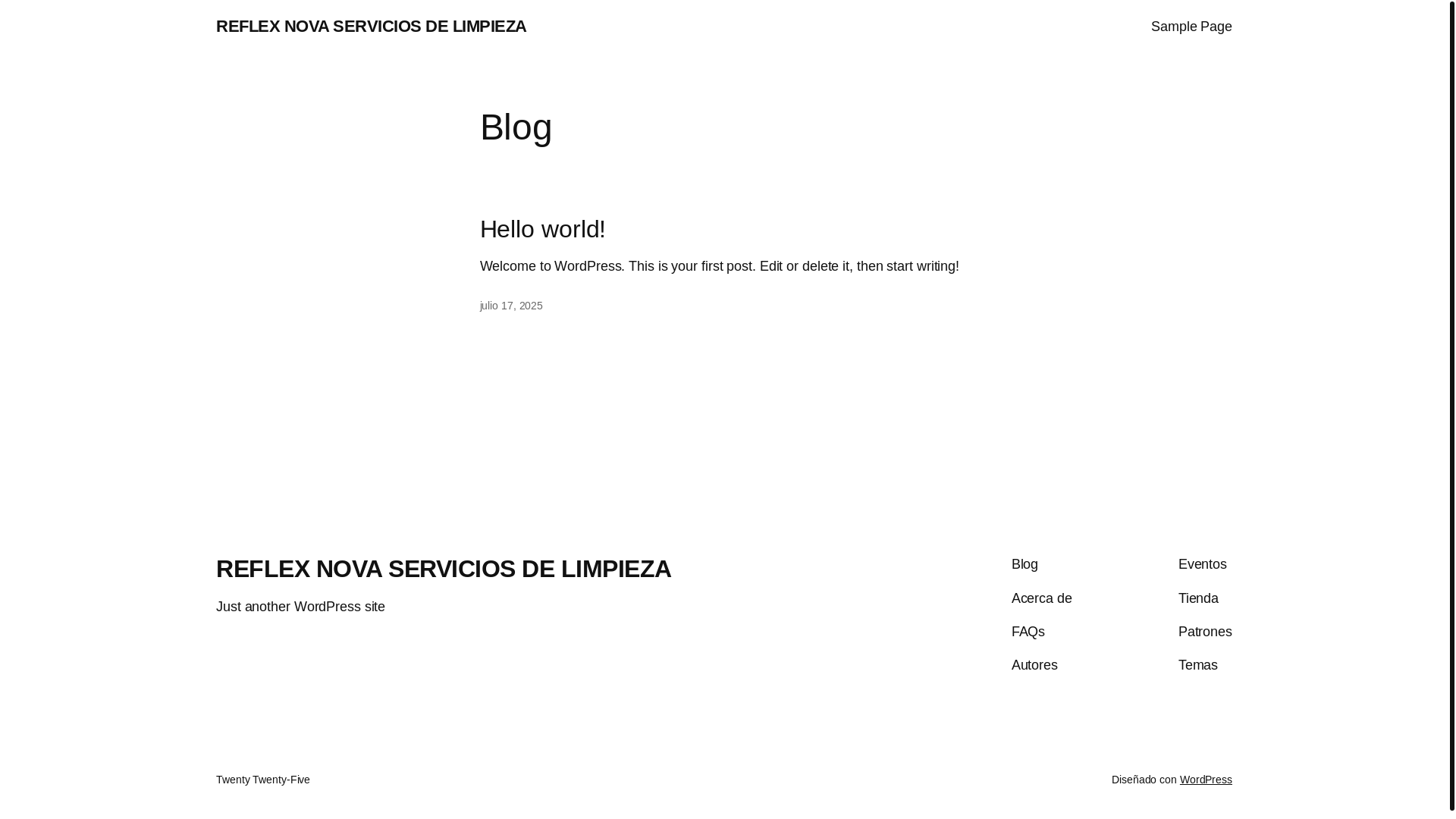 website screenshot of https://reflexnovalimpieza.com/