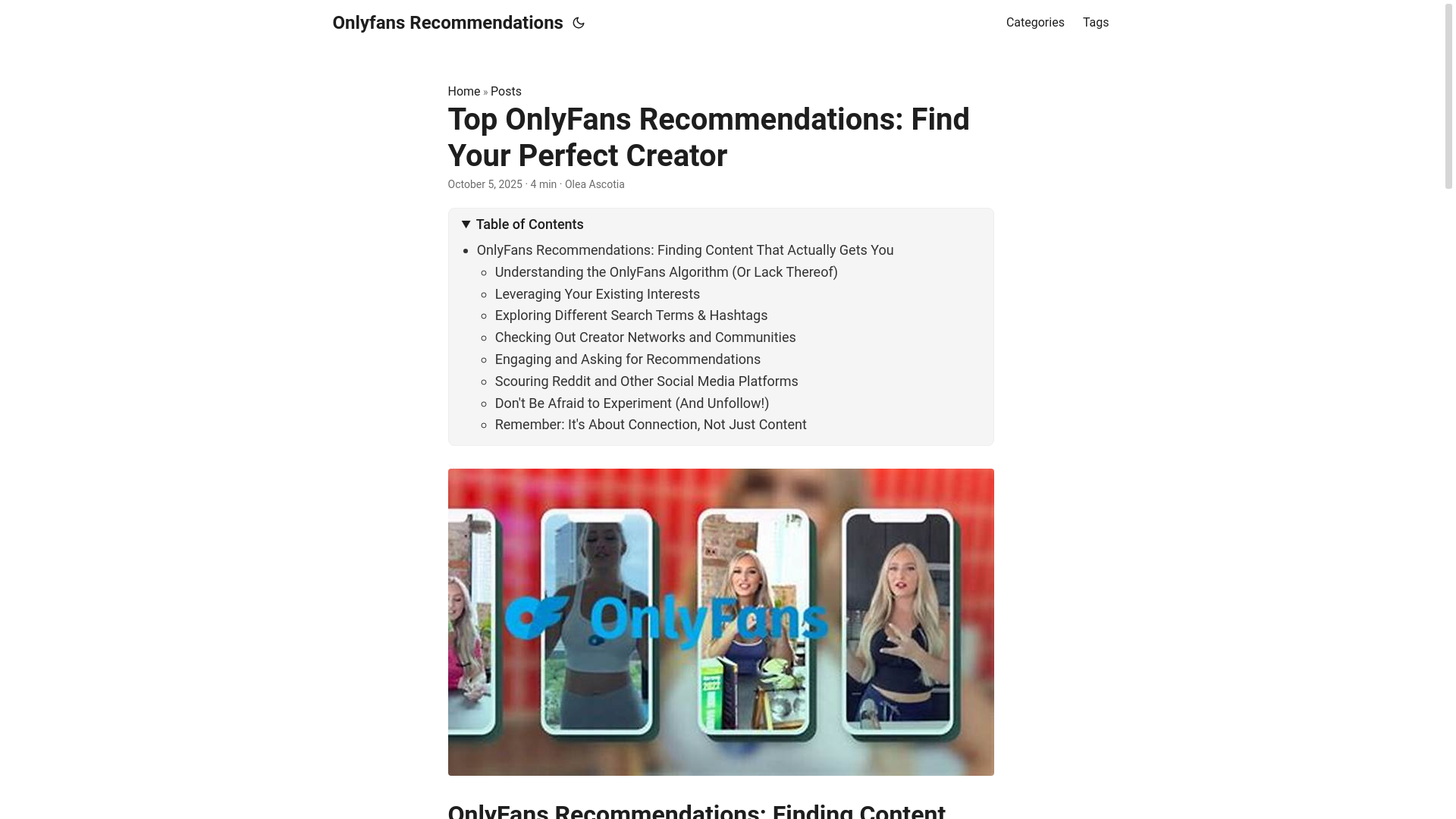 website screenshot of https://onlyfans-recommendations.pages.dev/