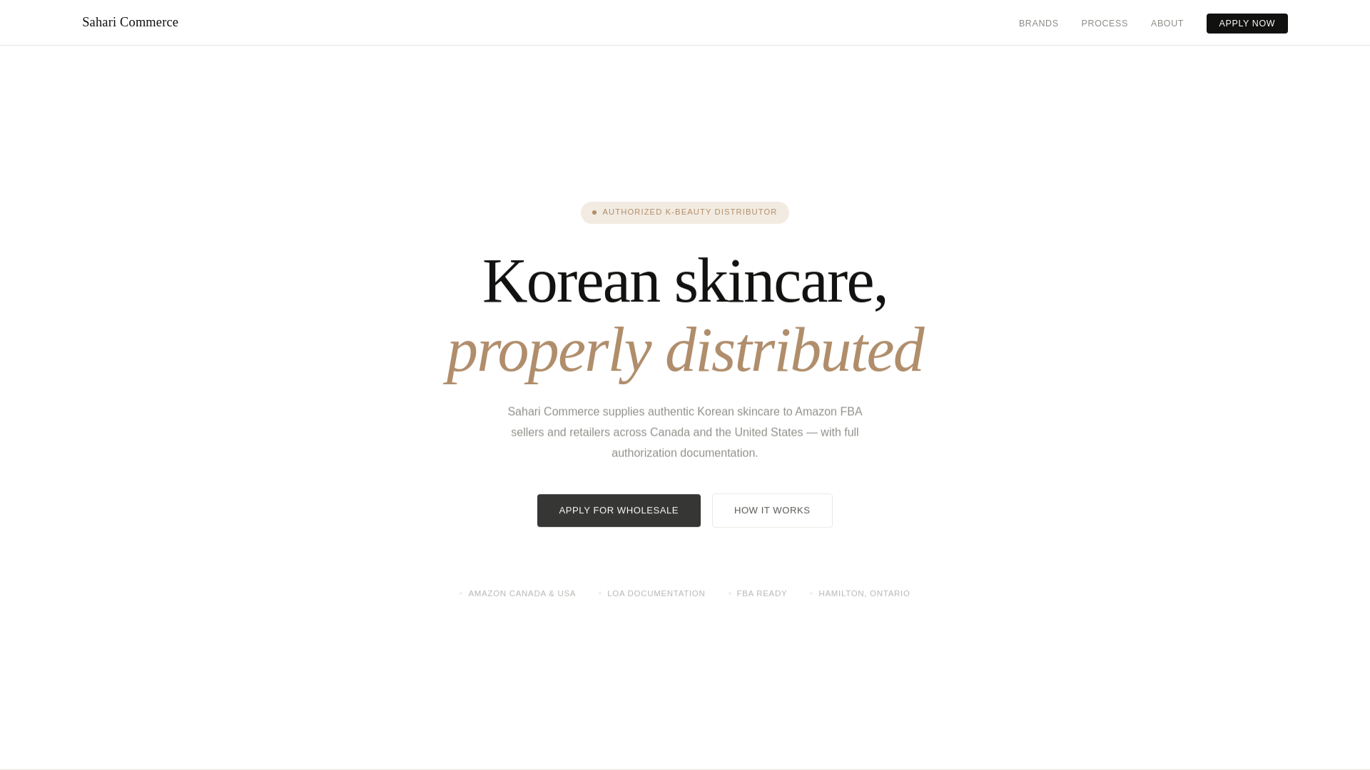 website screenshot of https://saharicommerce.net/