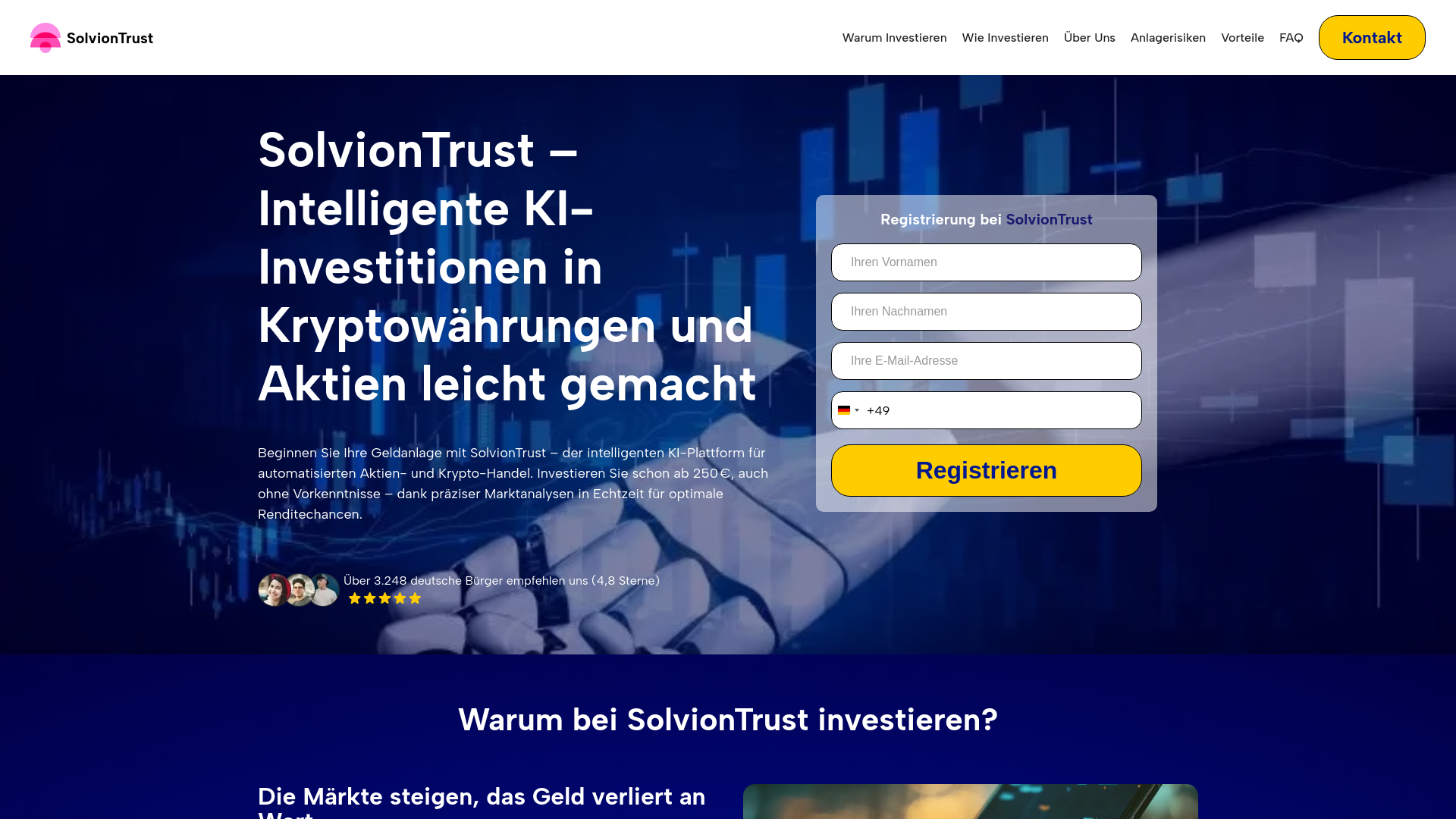 website screenshot of https://solviontrust-ki.de/