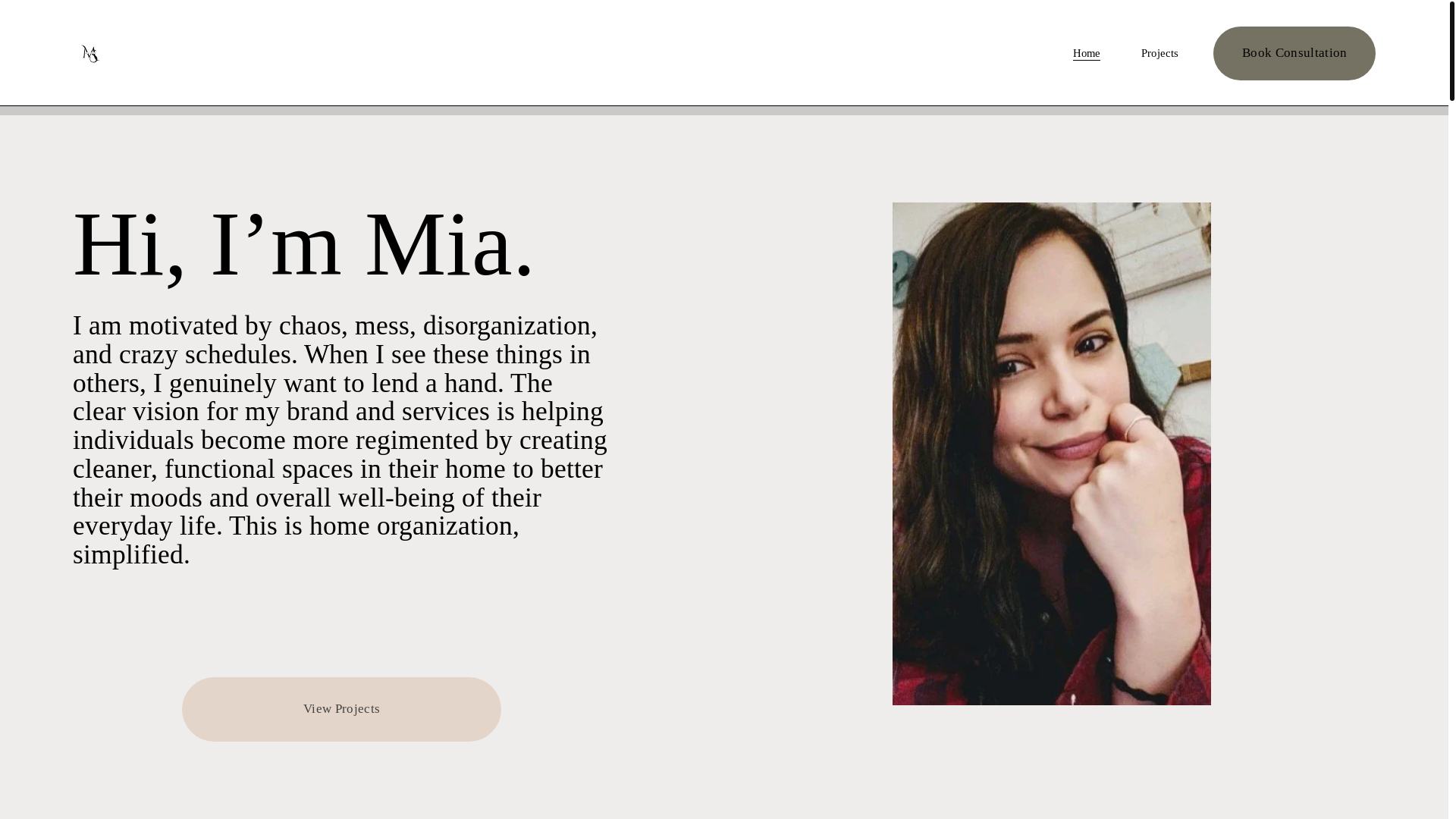 website screenshot of https://miasodeorganized.com/