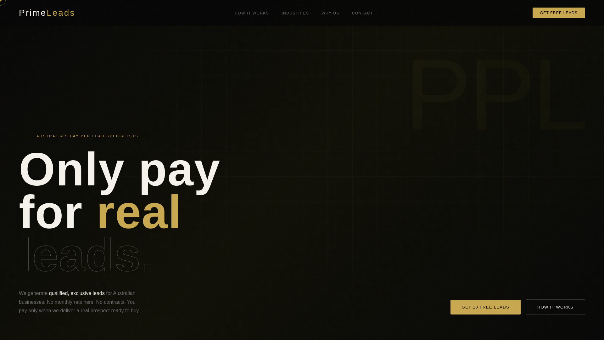 website screenshot of https://getprimeleads.com.au/
