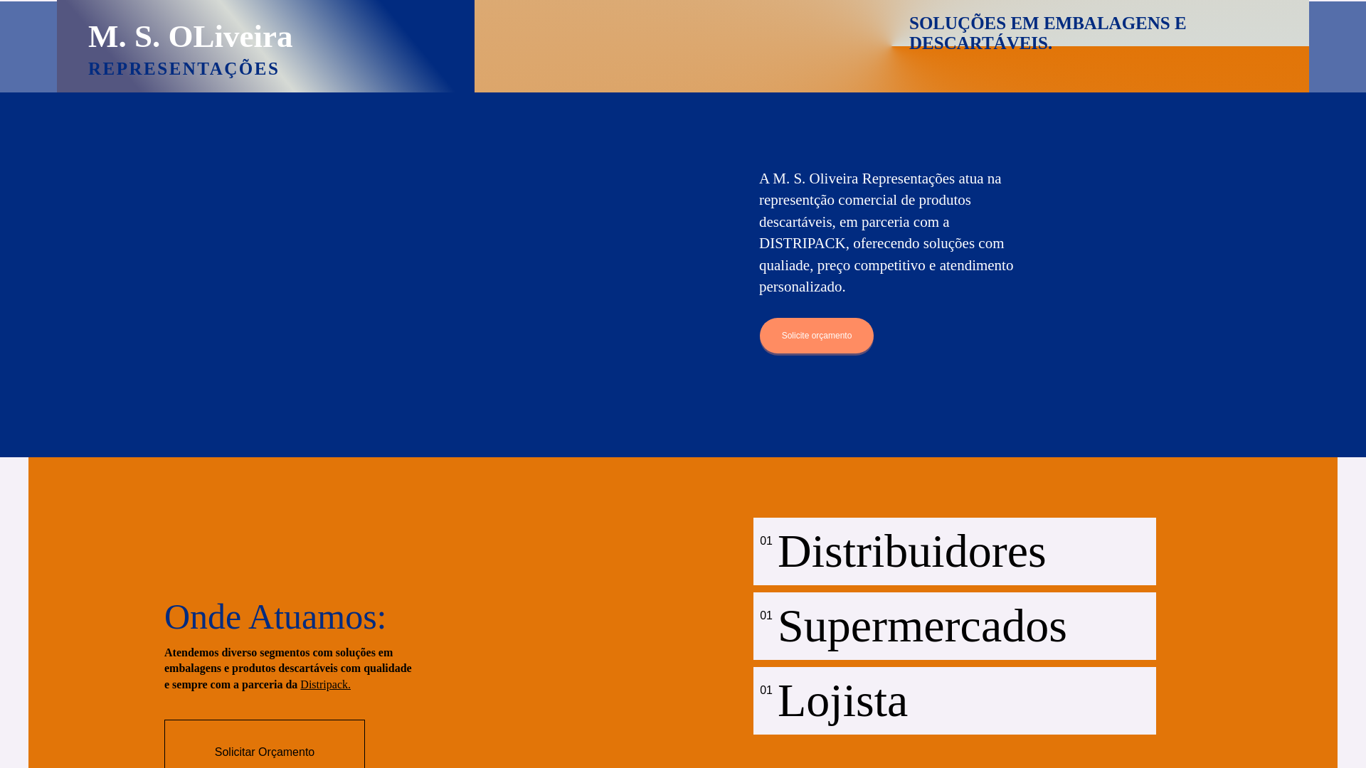 website screenshot of https://msoliveirarepresentacoes.com.br