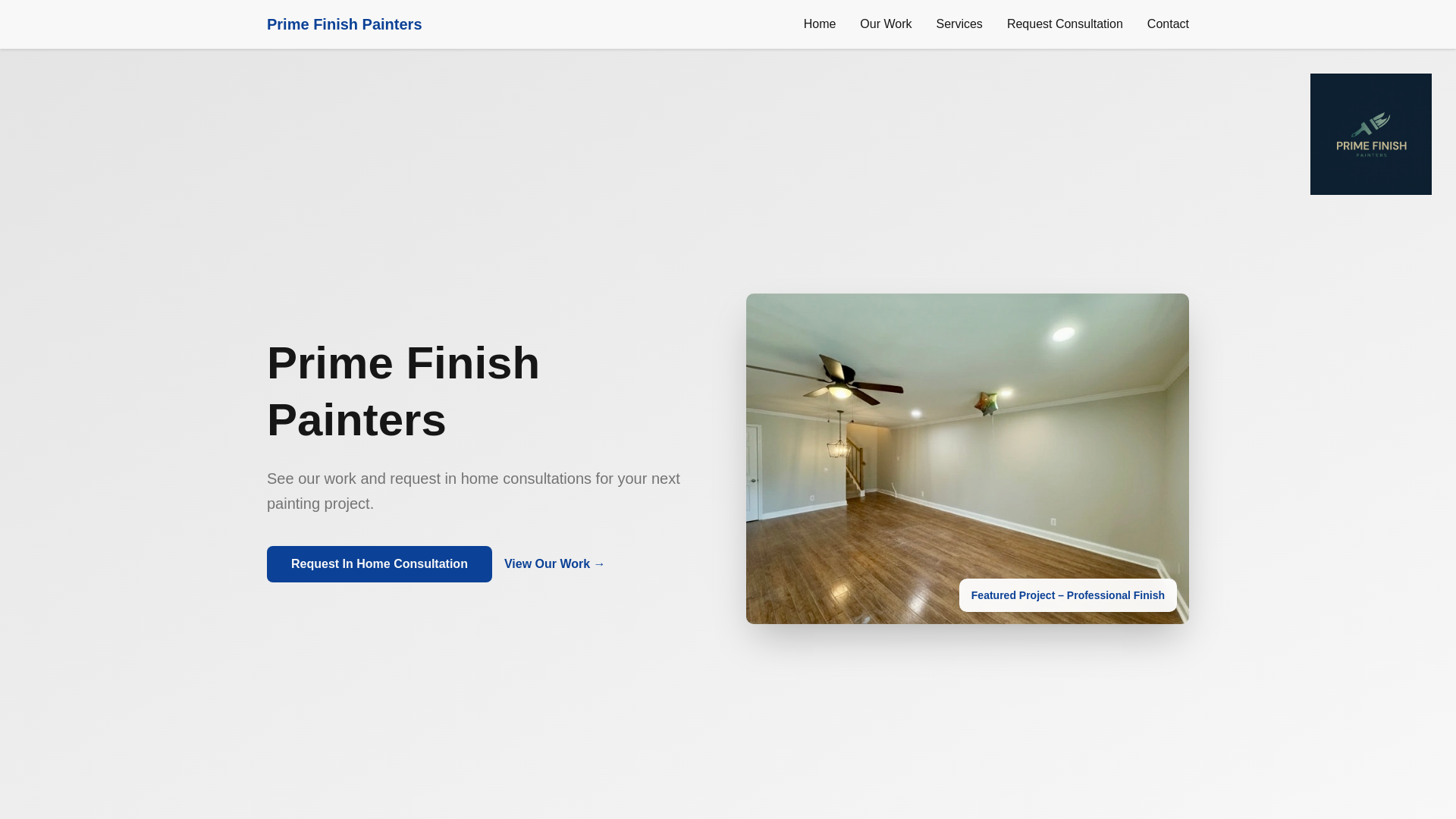 website screenshot of https://primefinishpainters.com
