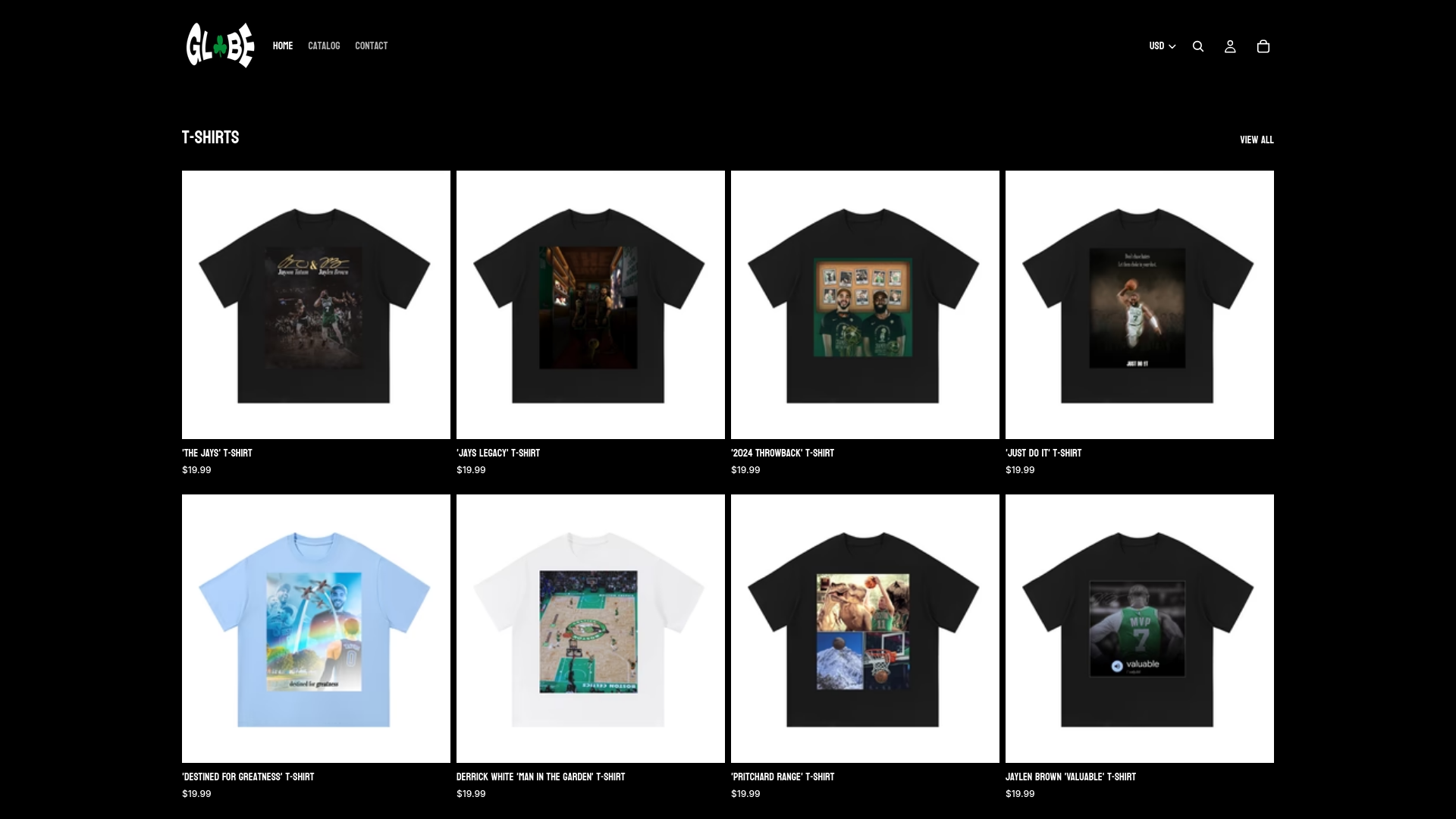 website screenshot of https://celticsglobe.shop/