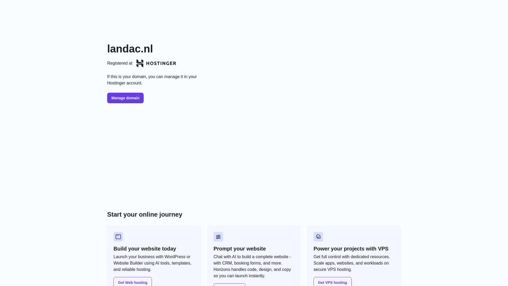 website screenshot of https://landac.nl/