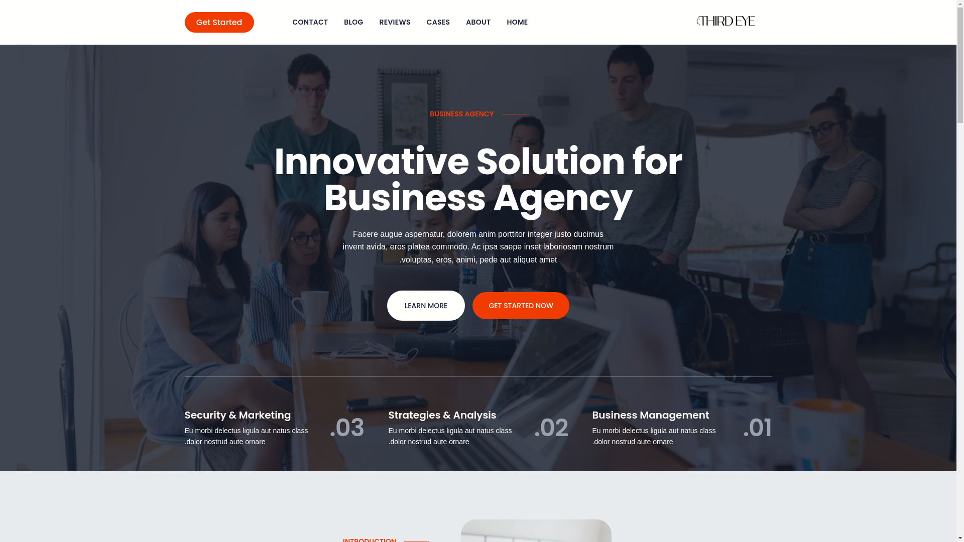 website screenshot of https://thirdeyeagency.co/