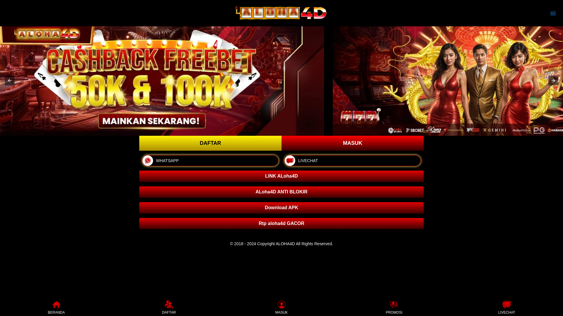 website screenshot of https://aloha4dseru.pages.dev/