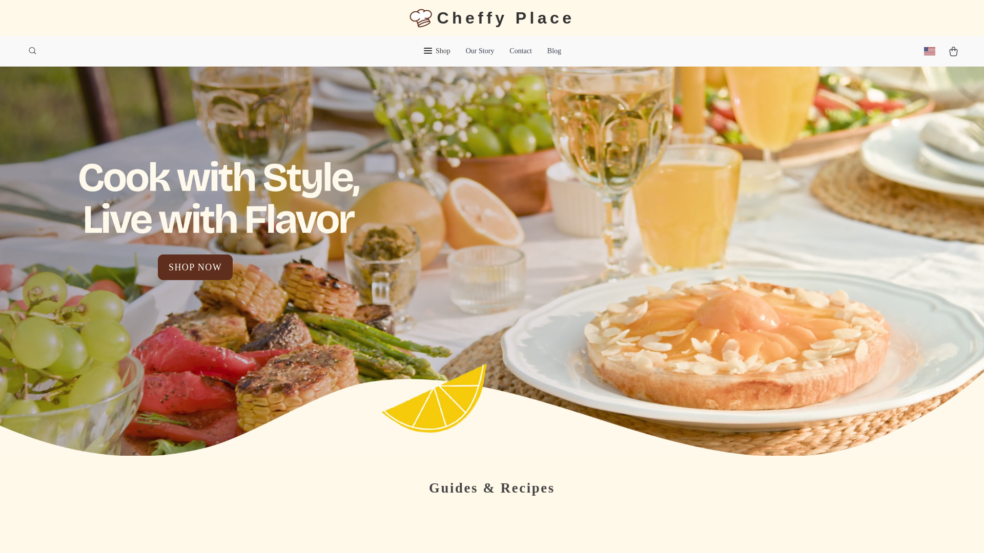website screenshot of https://cheffyplace.shop/