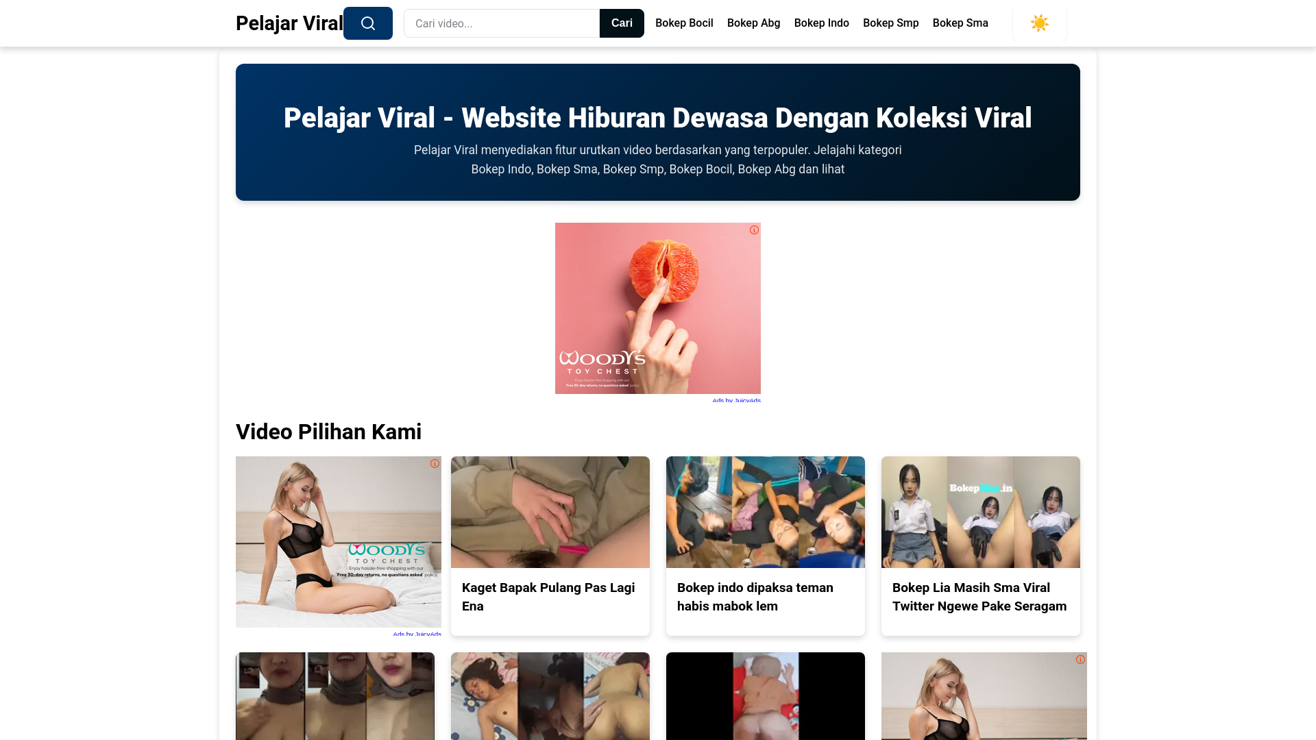 website screenshot of https://pelajarviral.pages.dev/