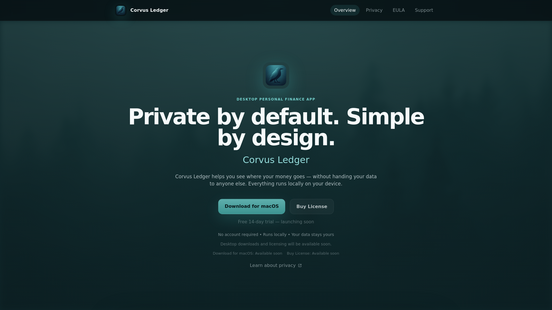 website screenshot of https://corvus-static-site.pages.dev/