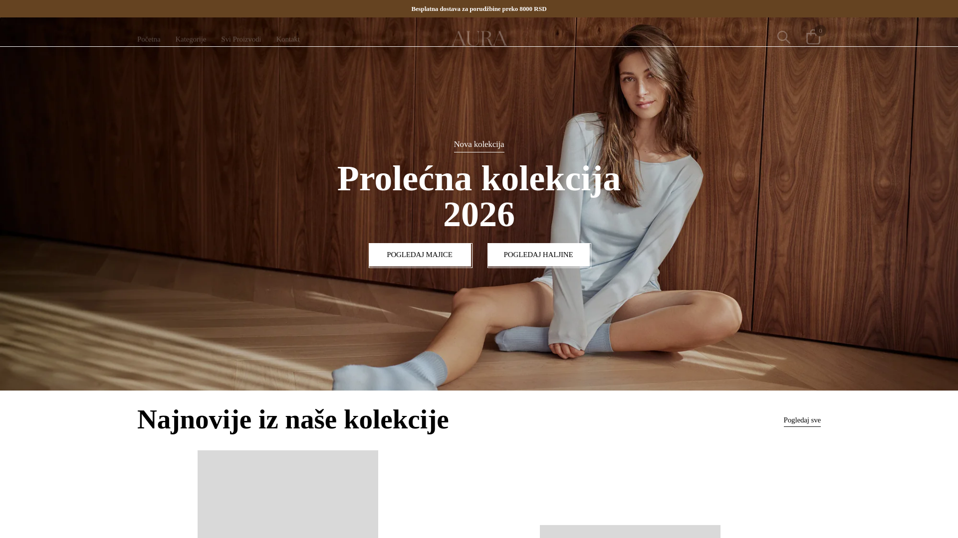 website screenshot of https://auralabel.rs/