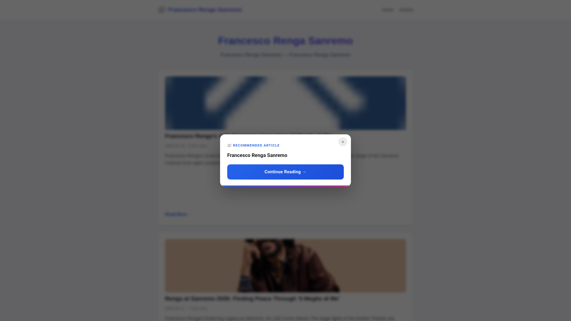 website screenshot of https://francesco-renga-sanremo.pages.dev/