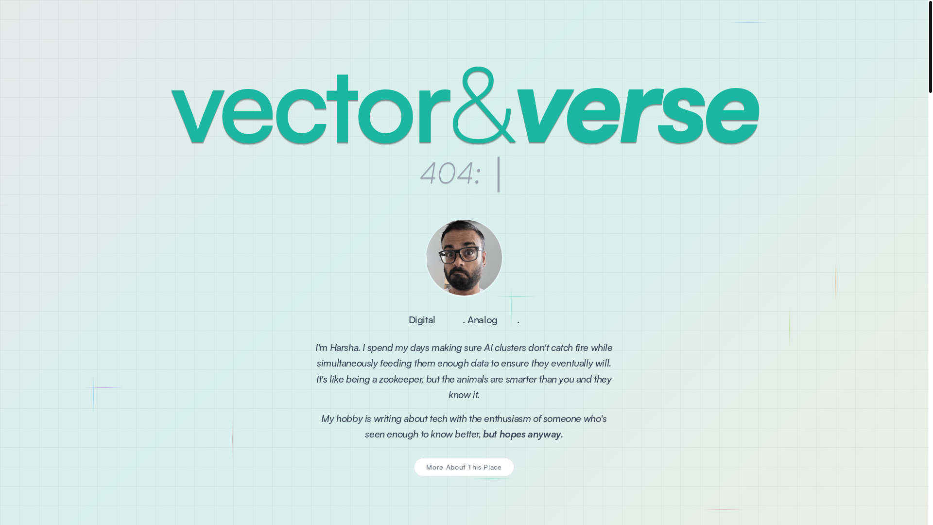 website screenshot of https://vectorandverse.me/