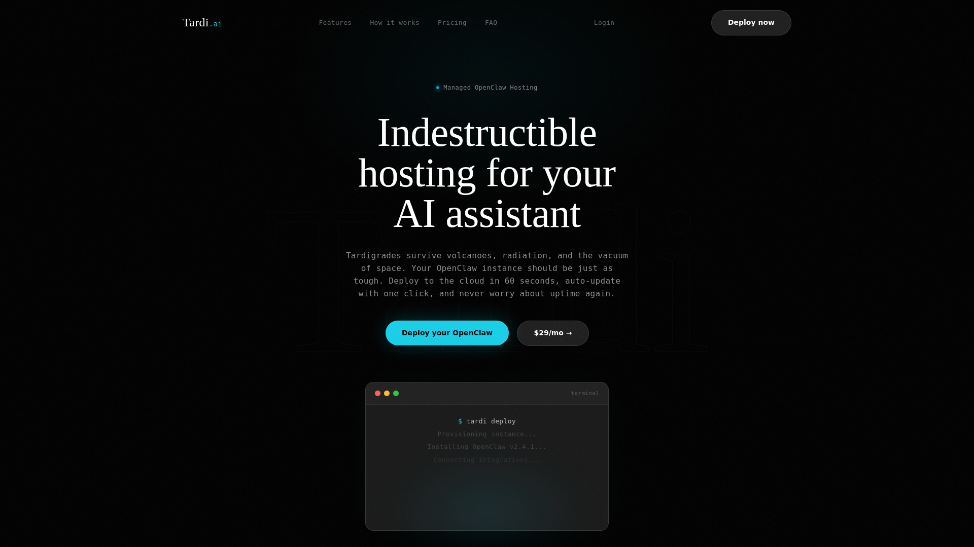 website screenshot of https://tardi-ai-website.pages.dev/