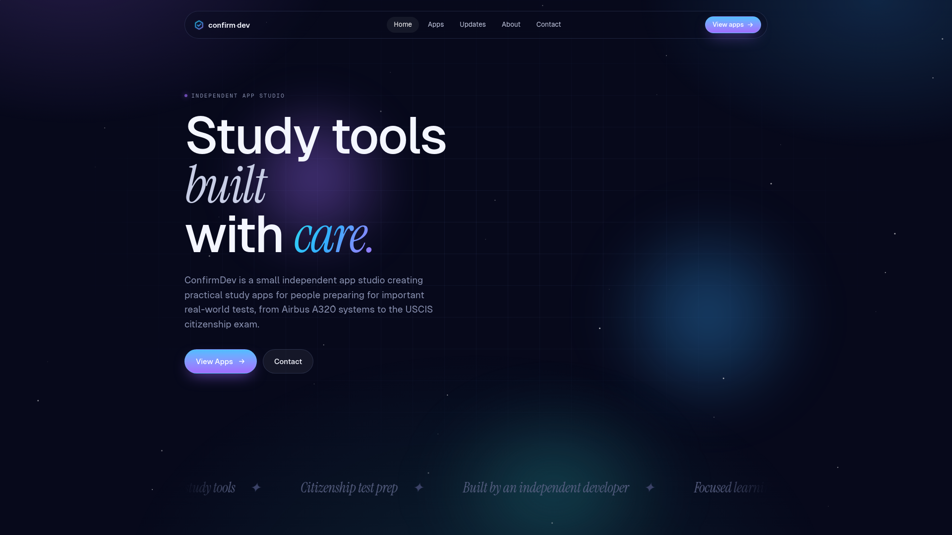 website screenshot of https://confirmdev.com/