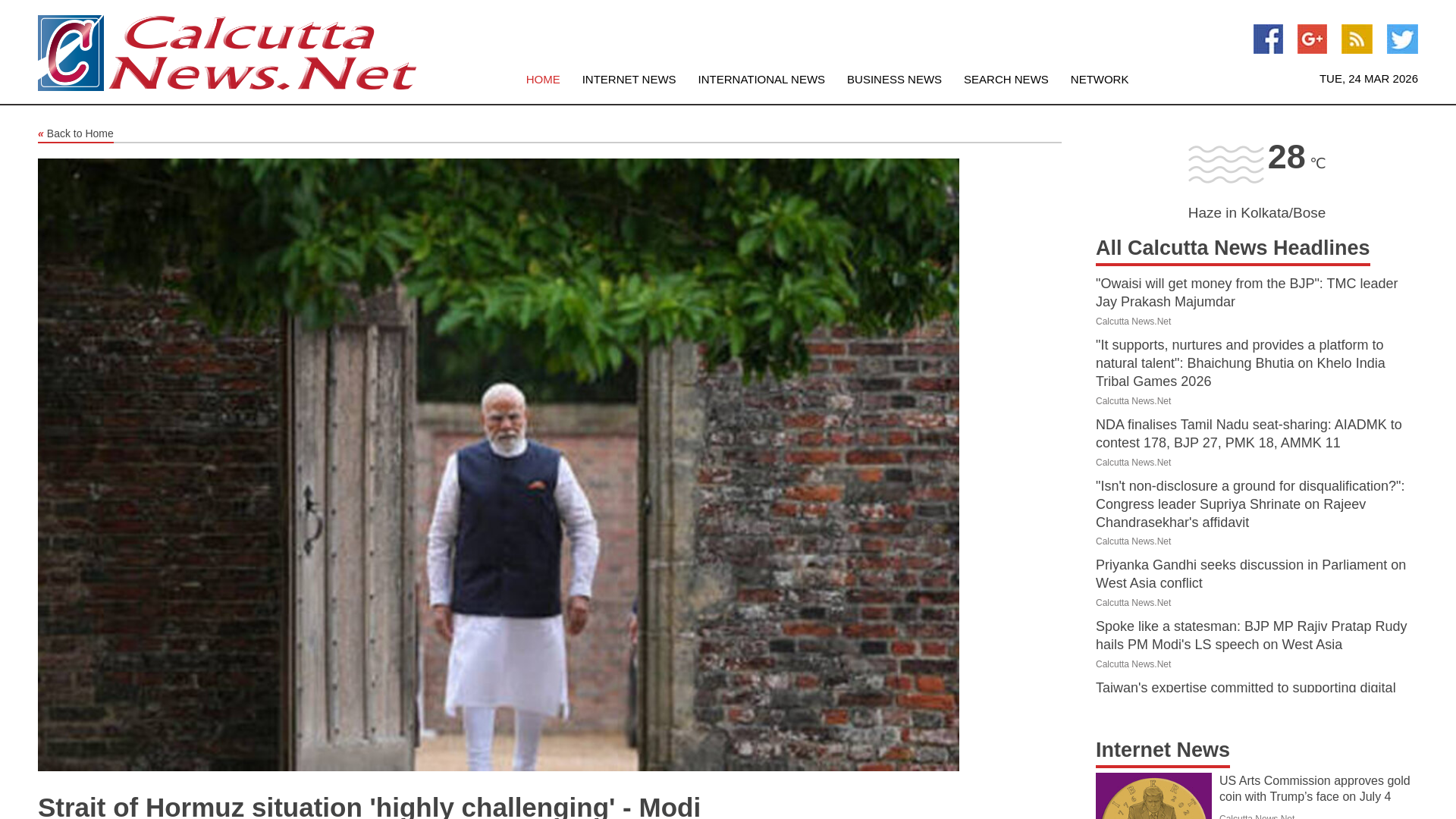 website screenshot of https://www.calcuttanews.net/news/278938852/strait-of-hormuz-situation-highly-challenging-modi