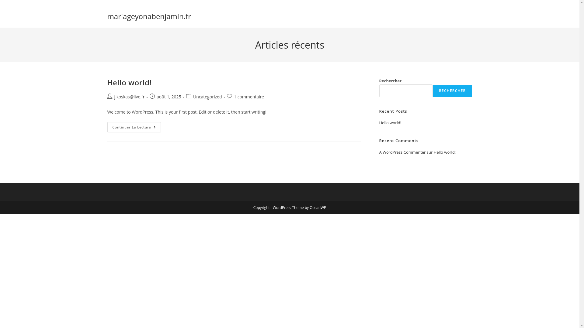 website screenshot of https://mariageyonabenjamin.fr/