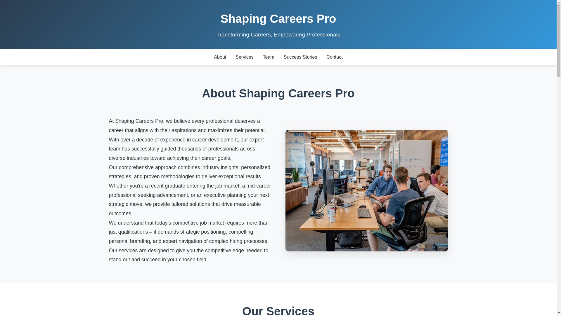 website screenshot of https://shapingcareerspro.xyz/