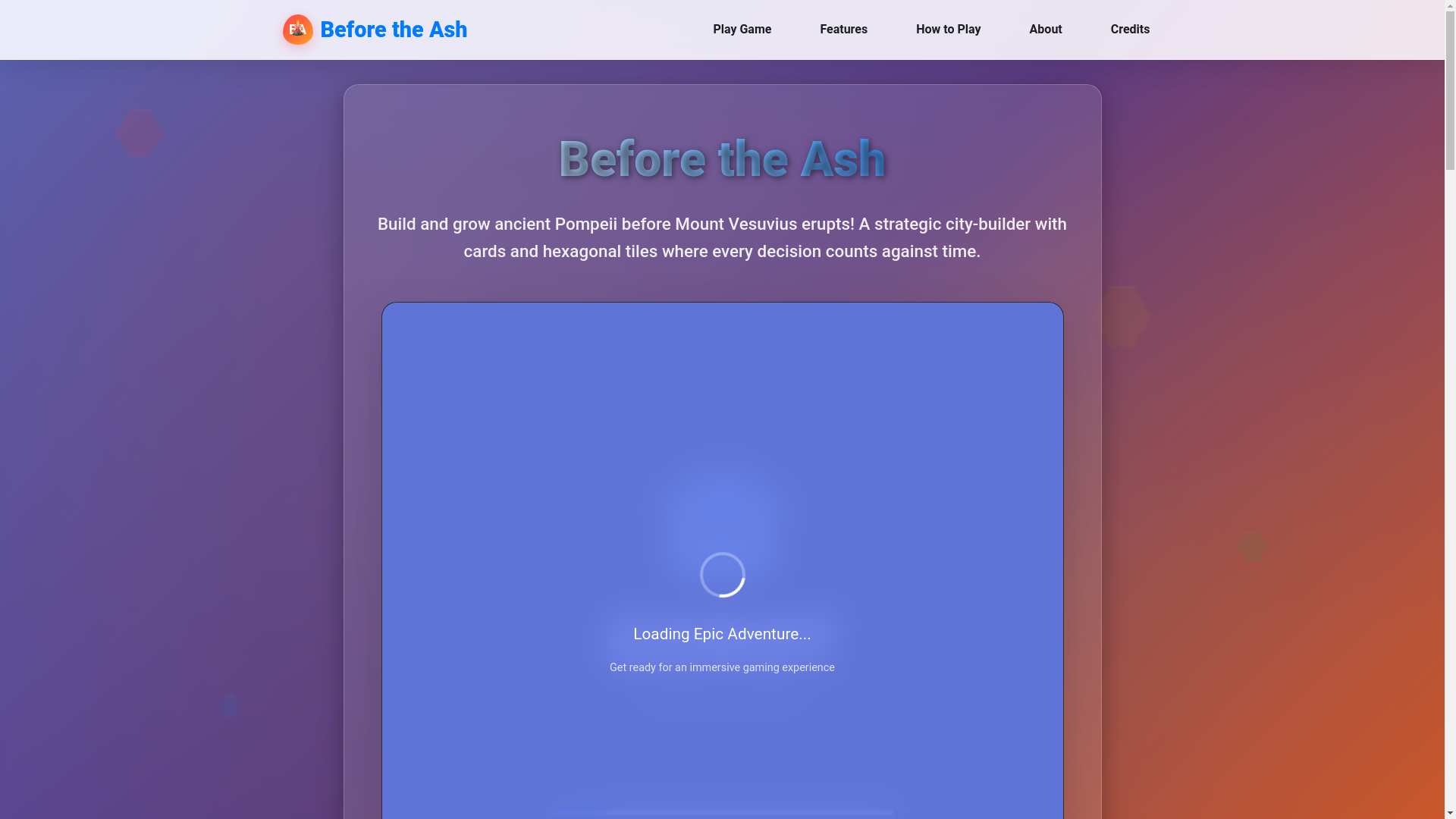 website screenshot of https://before-the-ash.pages.dev/
