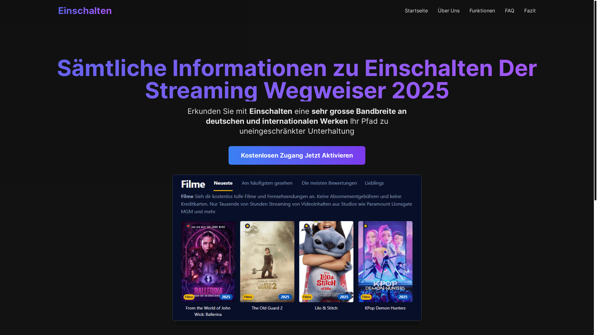 website screenshot of https://einschalten-k3d1.pages.dev/