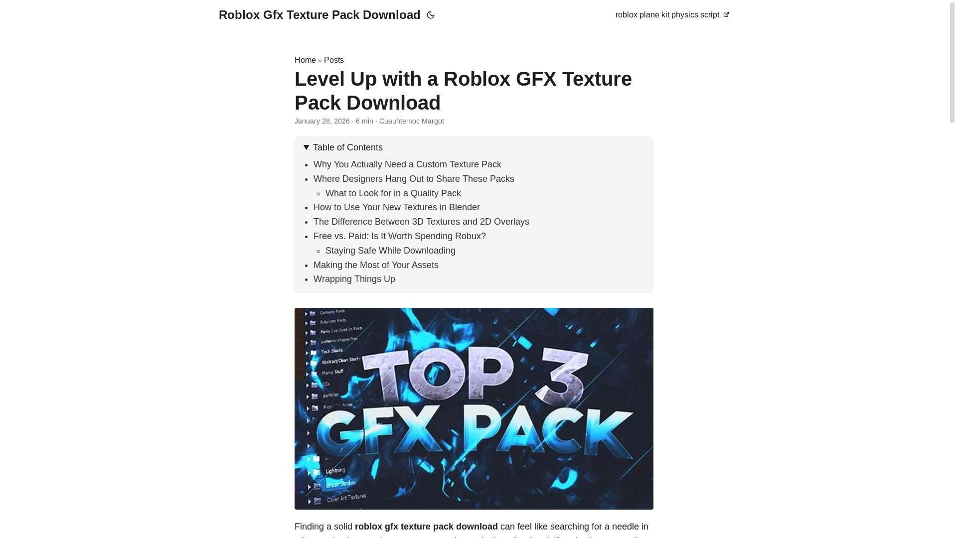 website screenshot of https://roblox-gfx-texture-pack-download.pages.dev/