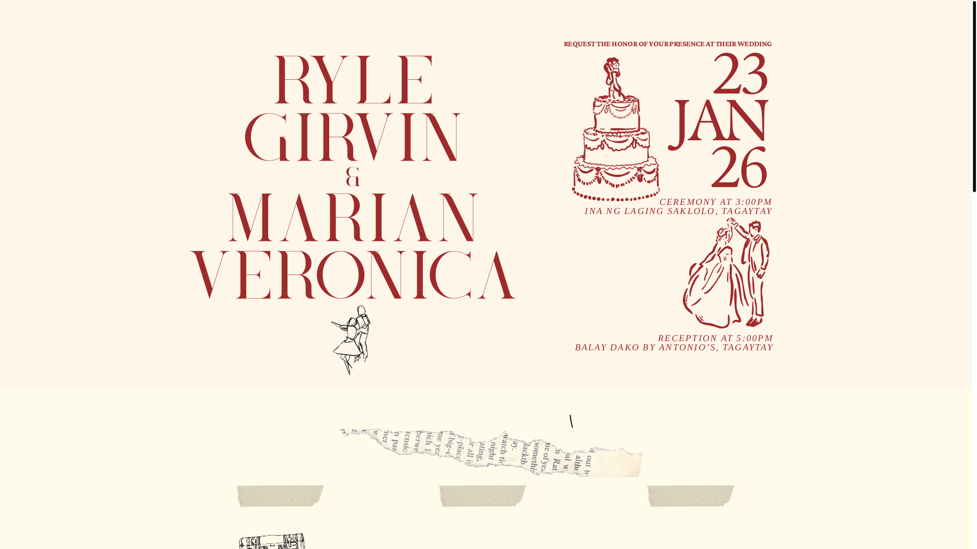 website screenshot of https://ryleandmarianwedding.com/