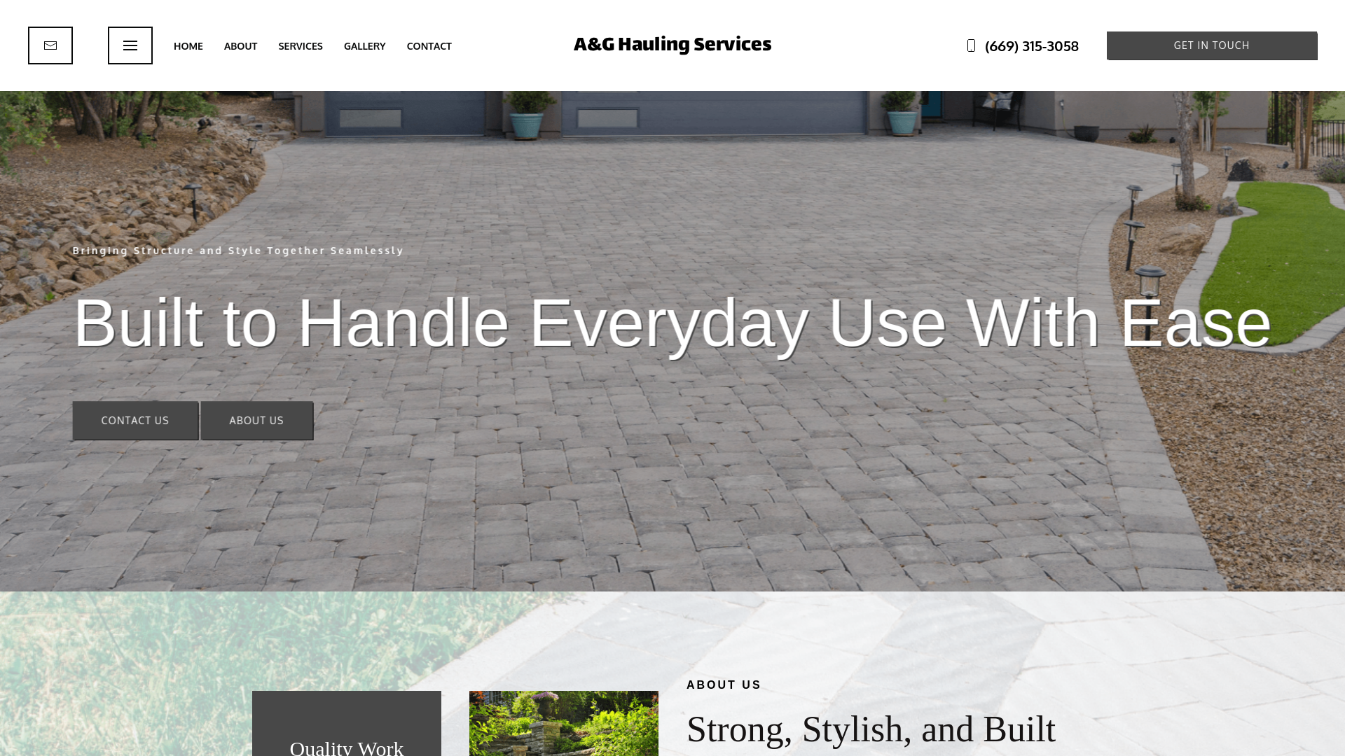 website screenshot of https://aandghaulingservices.com