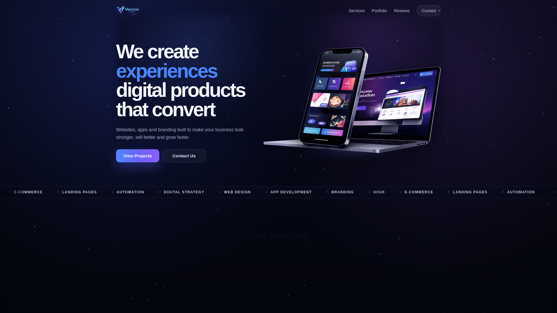 website screenshot of https://vektorlabs.us