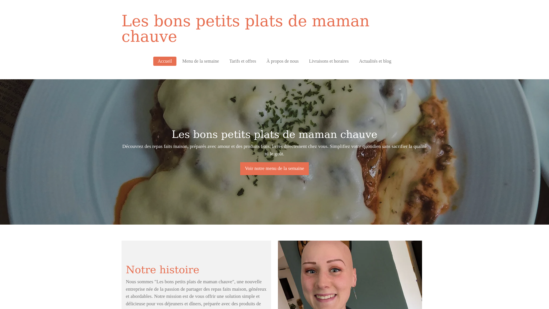 website screenshot of https://lesbonspetitsplatsdemamanchauve.fr