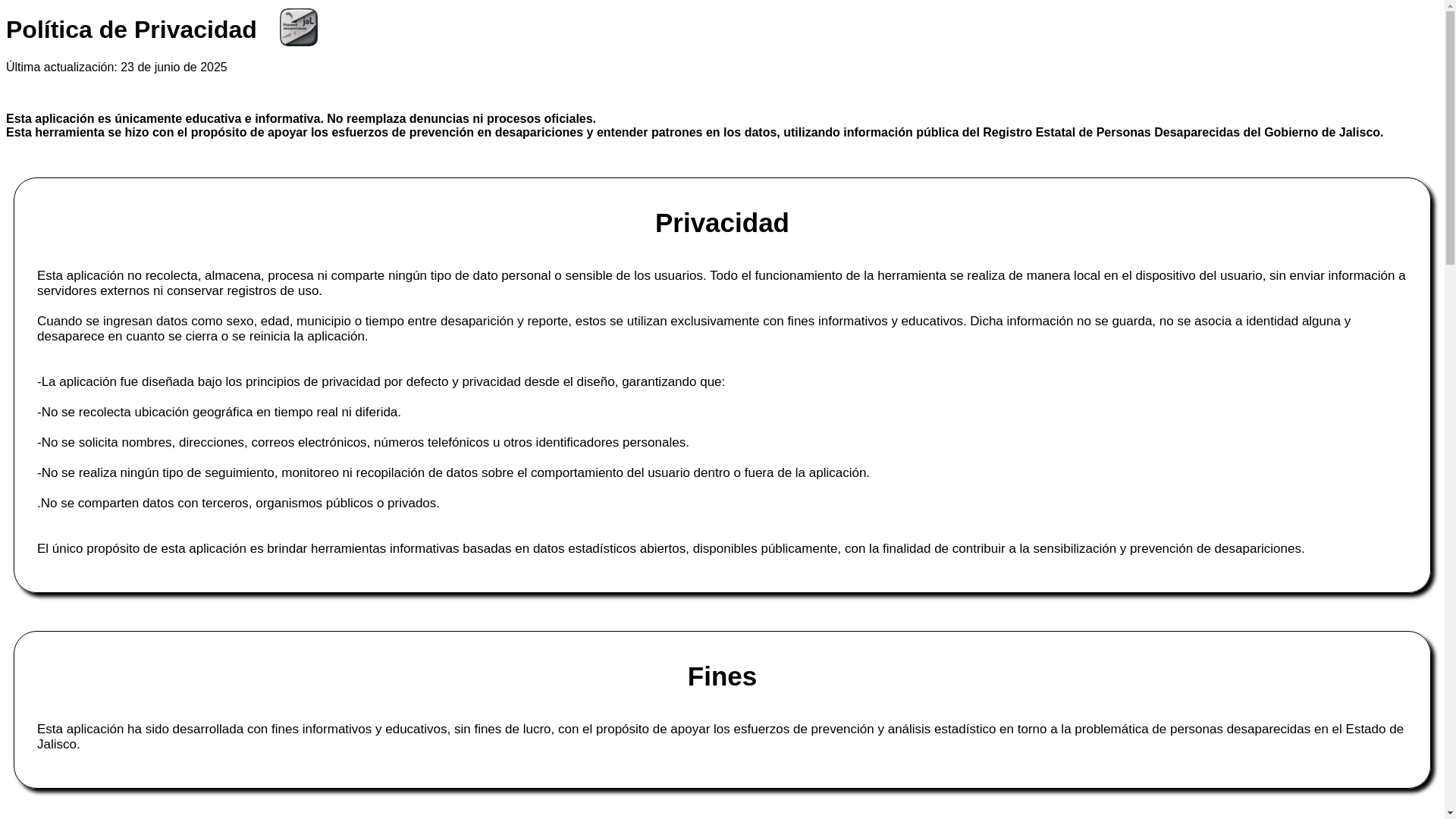 website screenshot of https://prevenirdesapariciones.pages.dev/